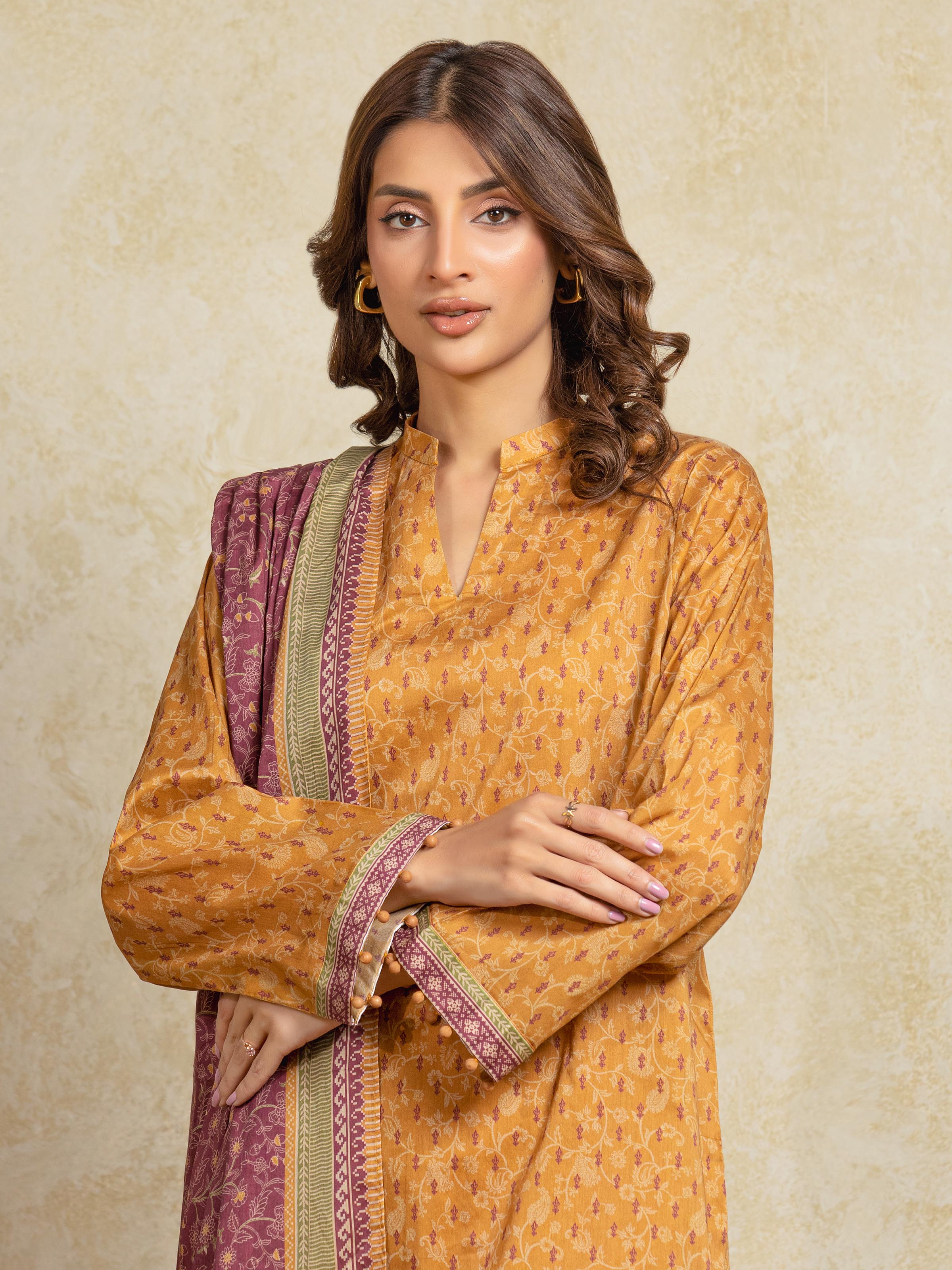 Printed Khaddar Suit - EWU5A3-35923-3P - Image 2