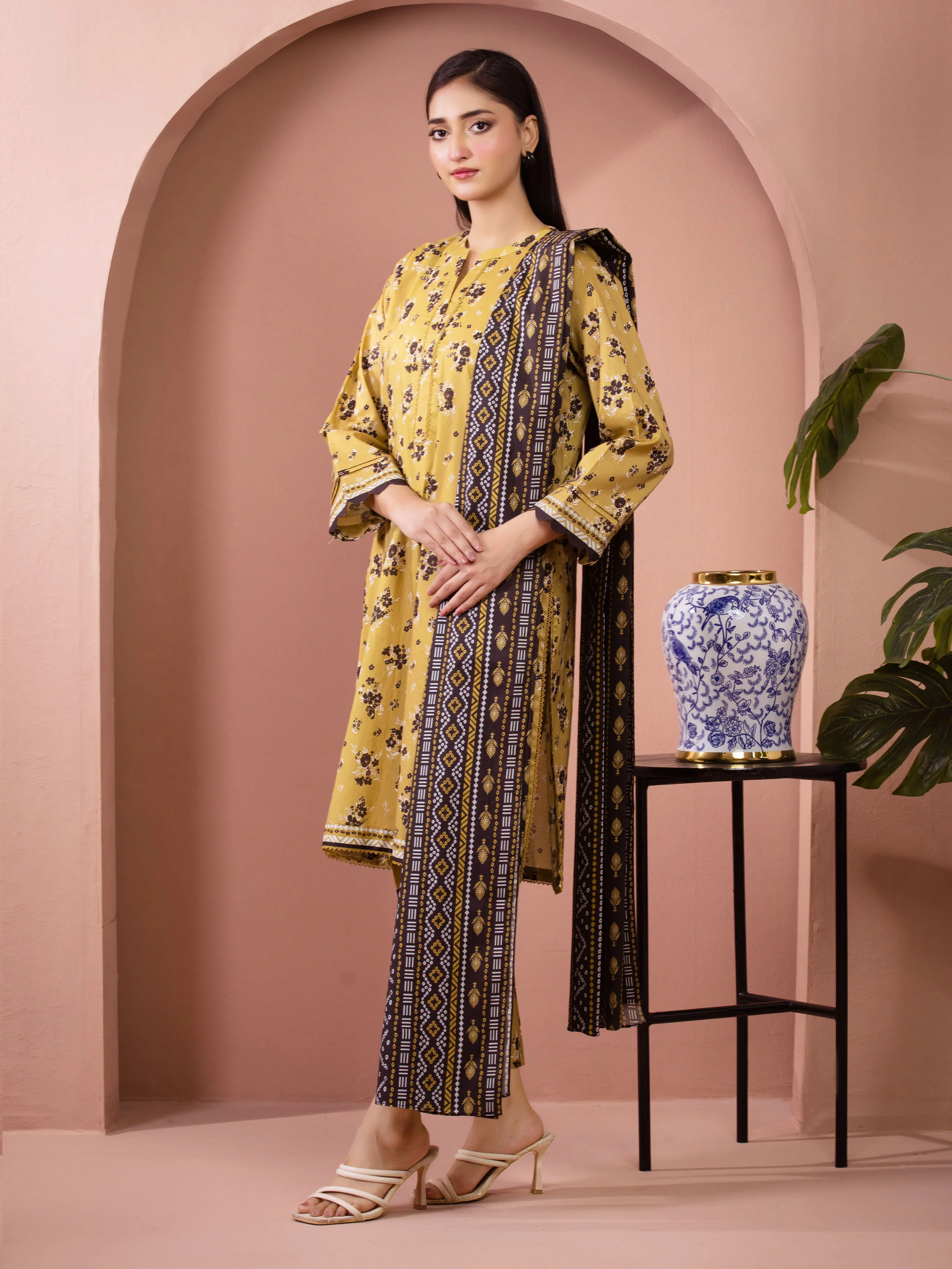 Printed Lawn Suit - EWU5A1-35272-3P - Image 4