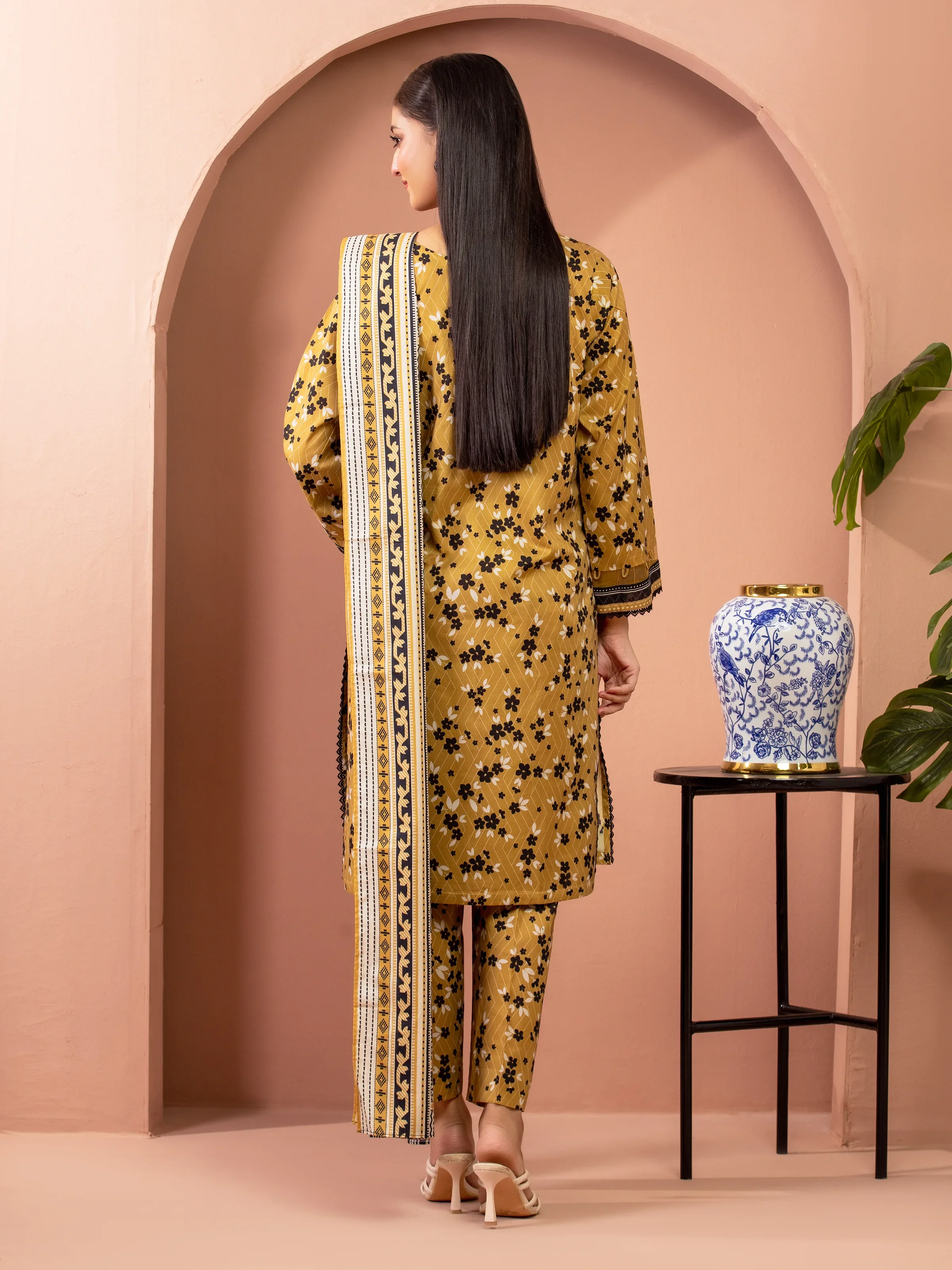 Printed Lawn Suit - EWU5A1-35673-3P - Image 4