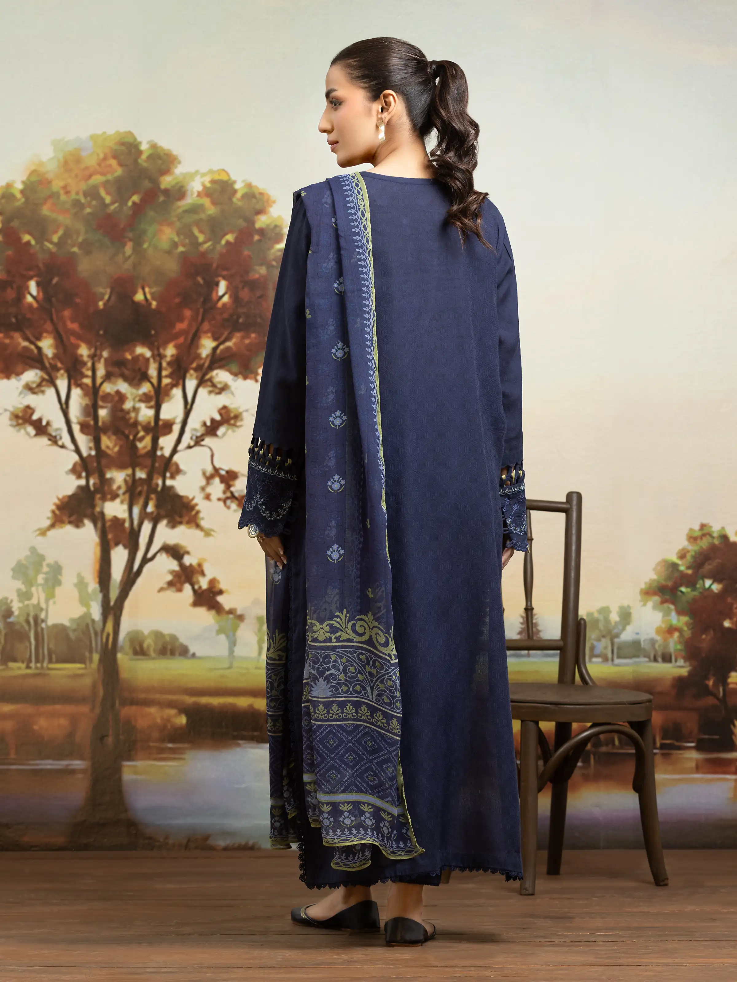 Embroidered Dobby Suit - EWU24V7-30163-3P - Image 4
