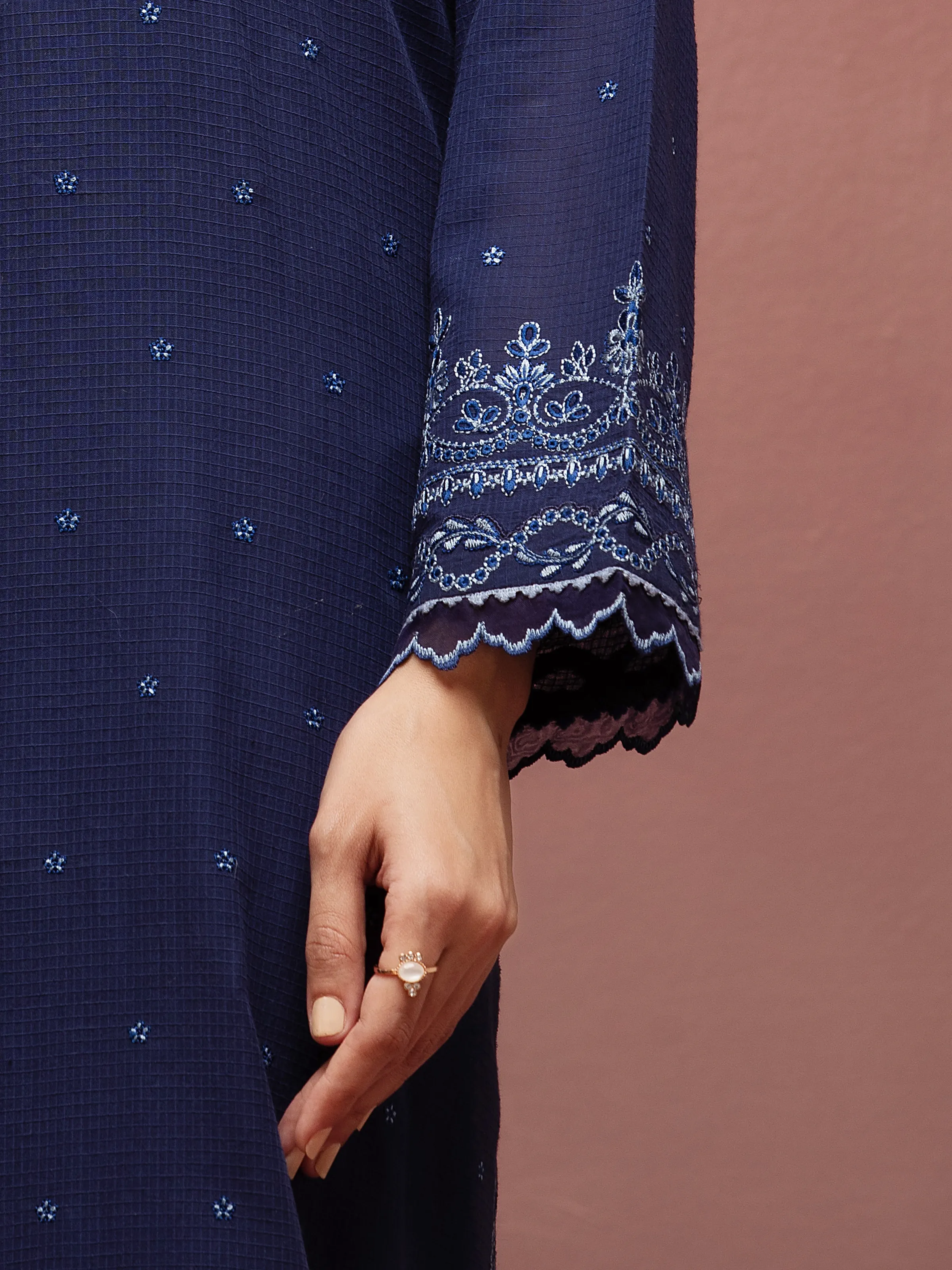 Embroidered Lawn Shirt - EWU5V1-31222S - Image 3