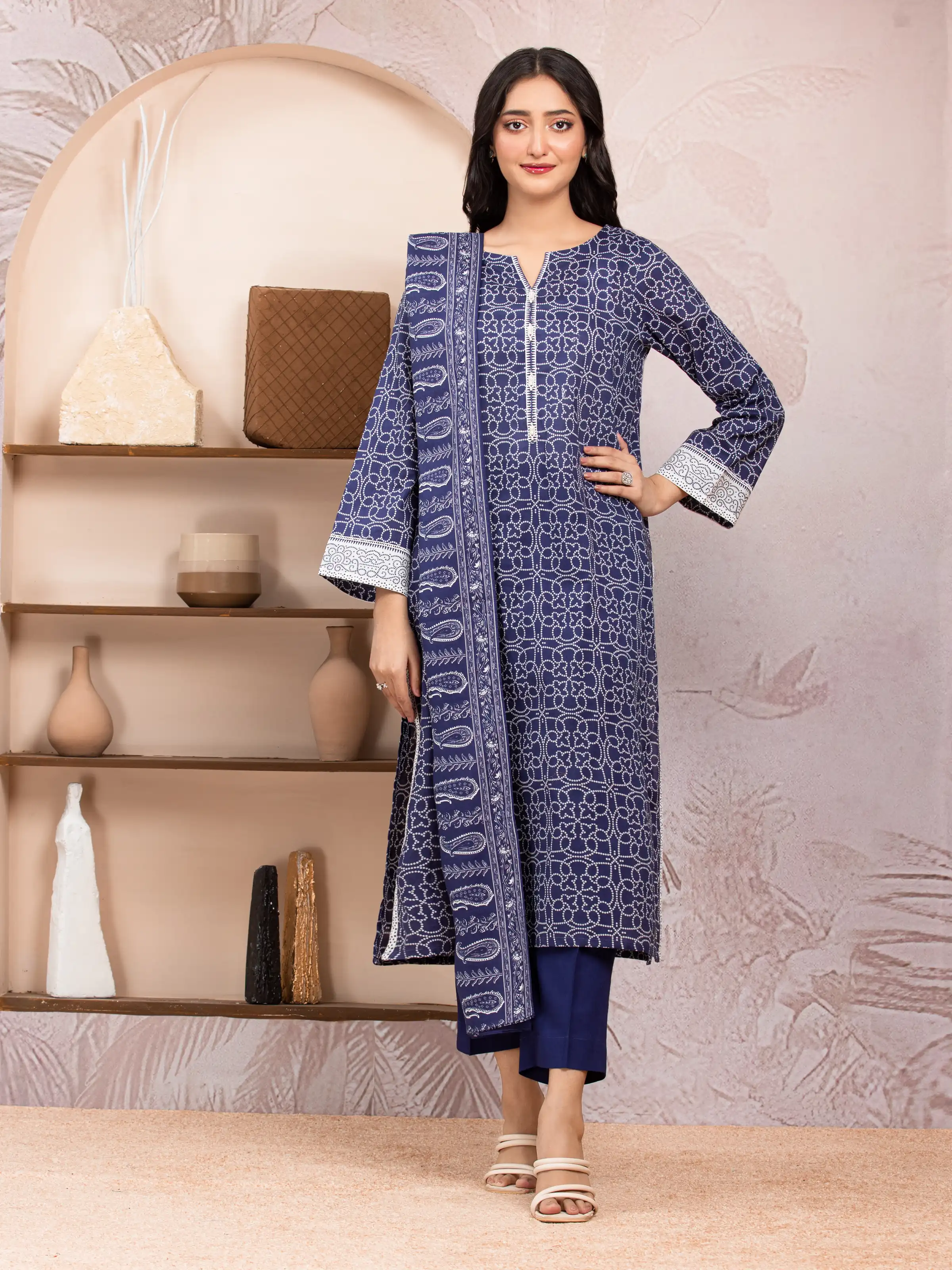 Printed Lawn Suit - EWU5A1-35222-3P