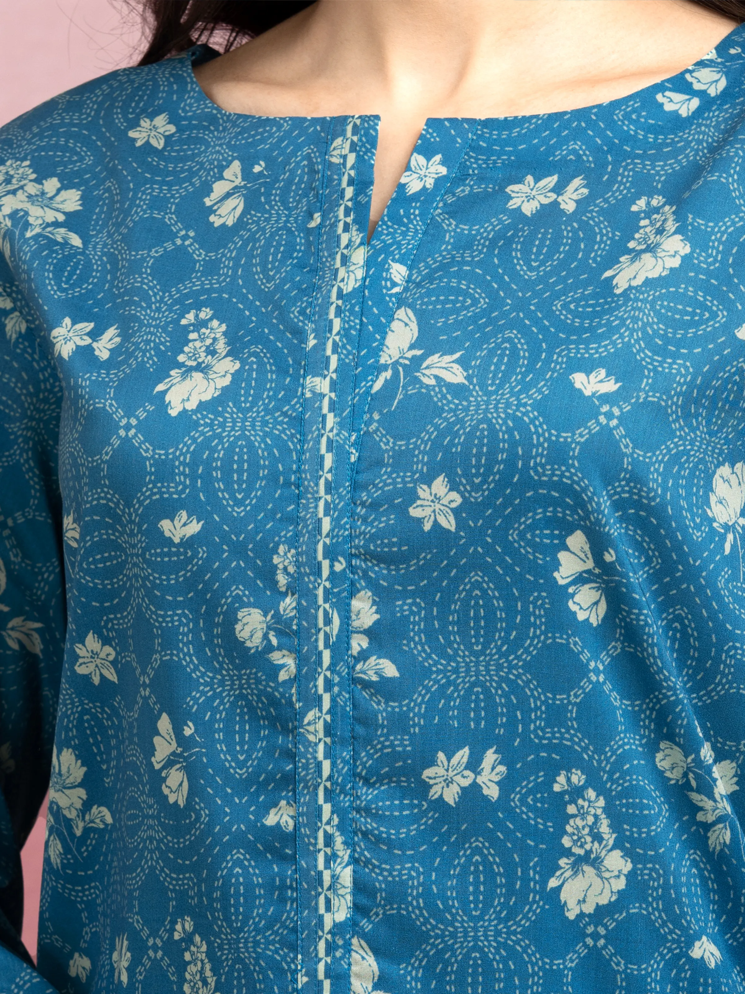 Printed Lawn Suit - EWU5A1-35051-3P - Image 4
