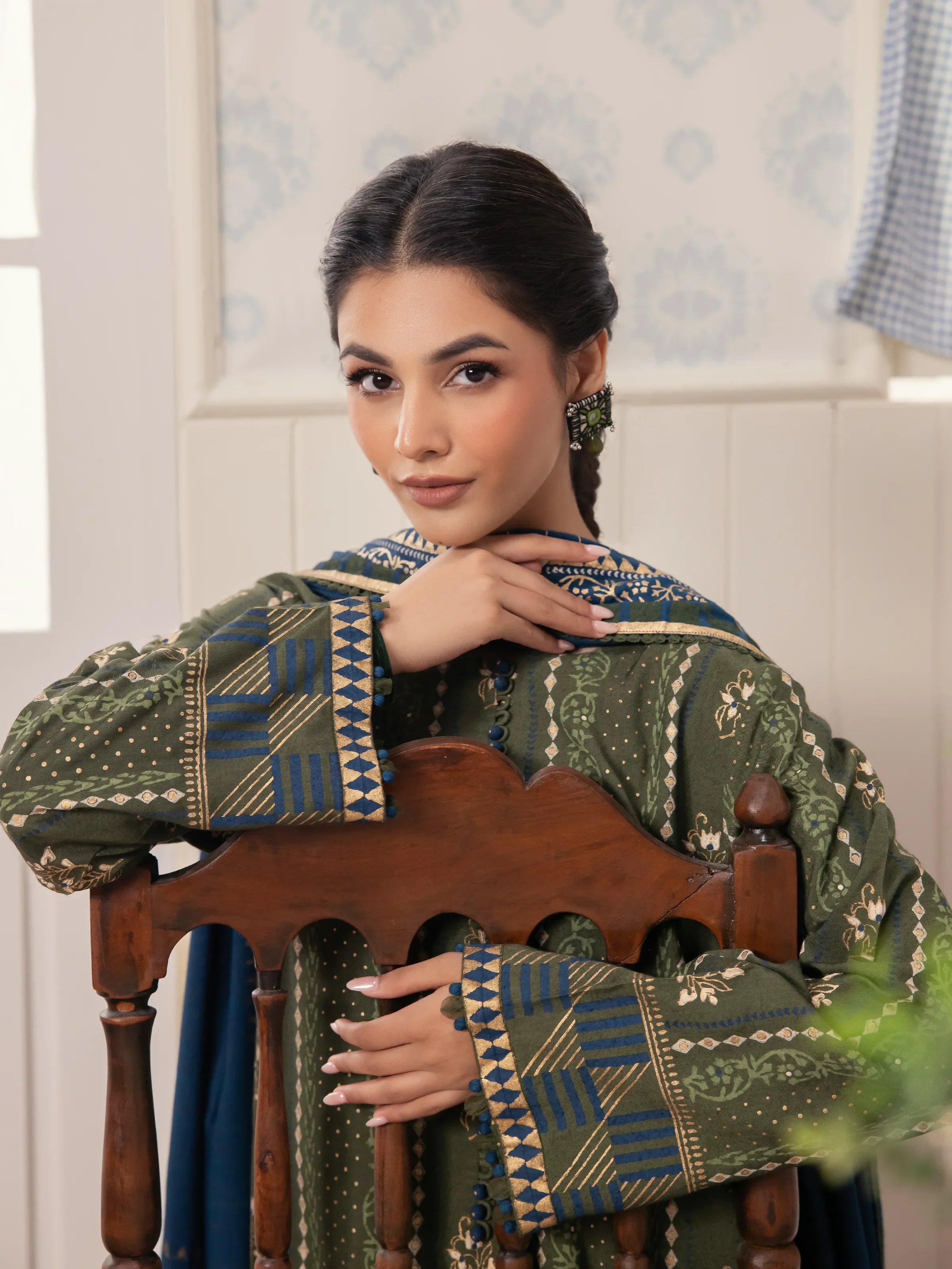 Block Print Cambric Suit - EWU24M1-056 - Image 4