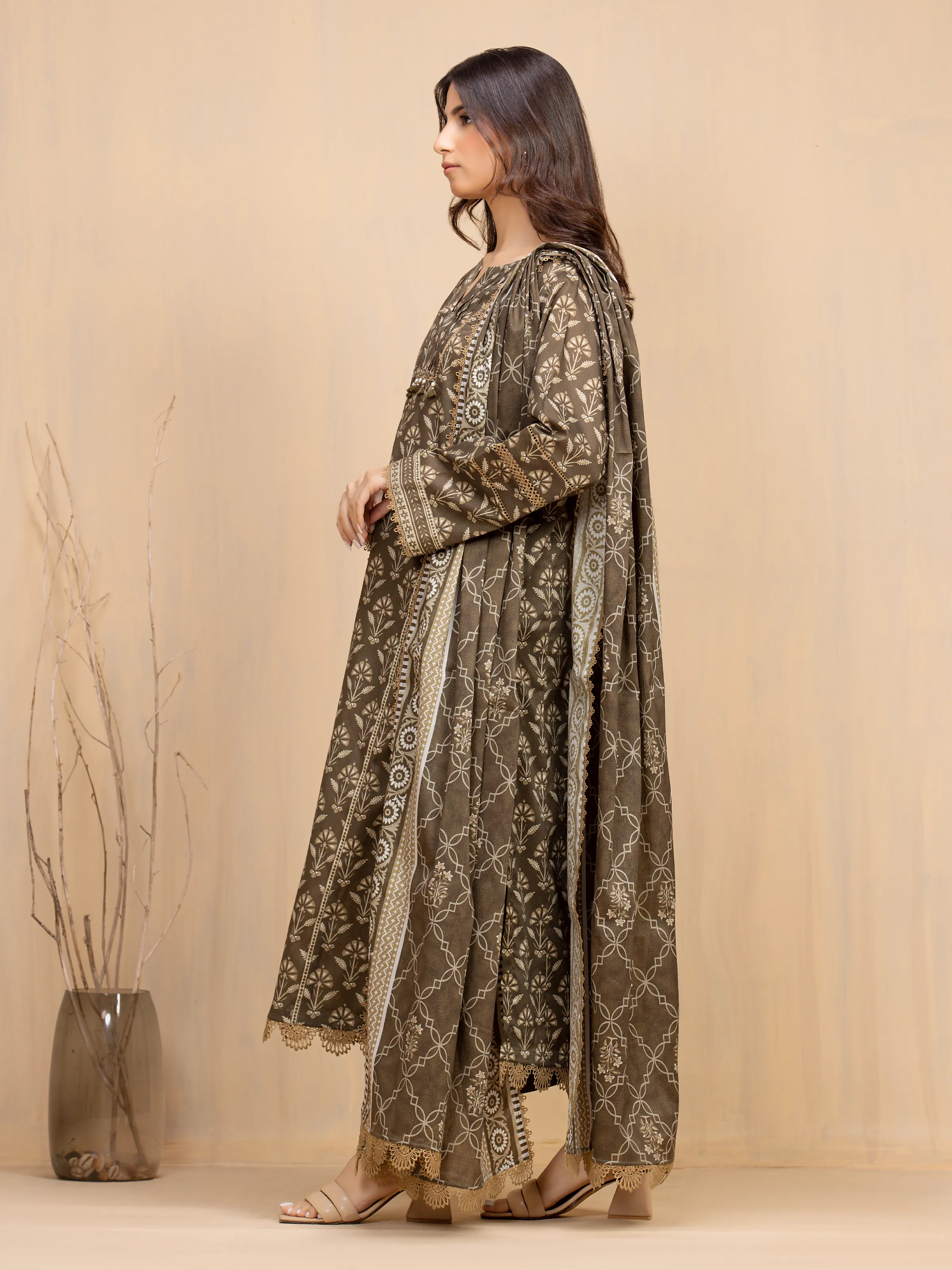 Printed Khaddar Suit - EWU5A3-36022-3P - Image 3
