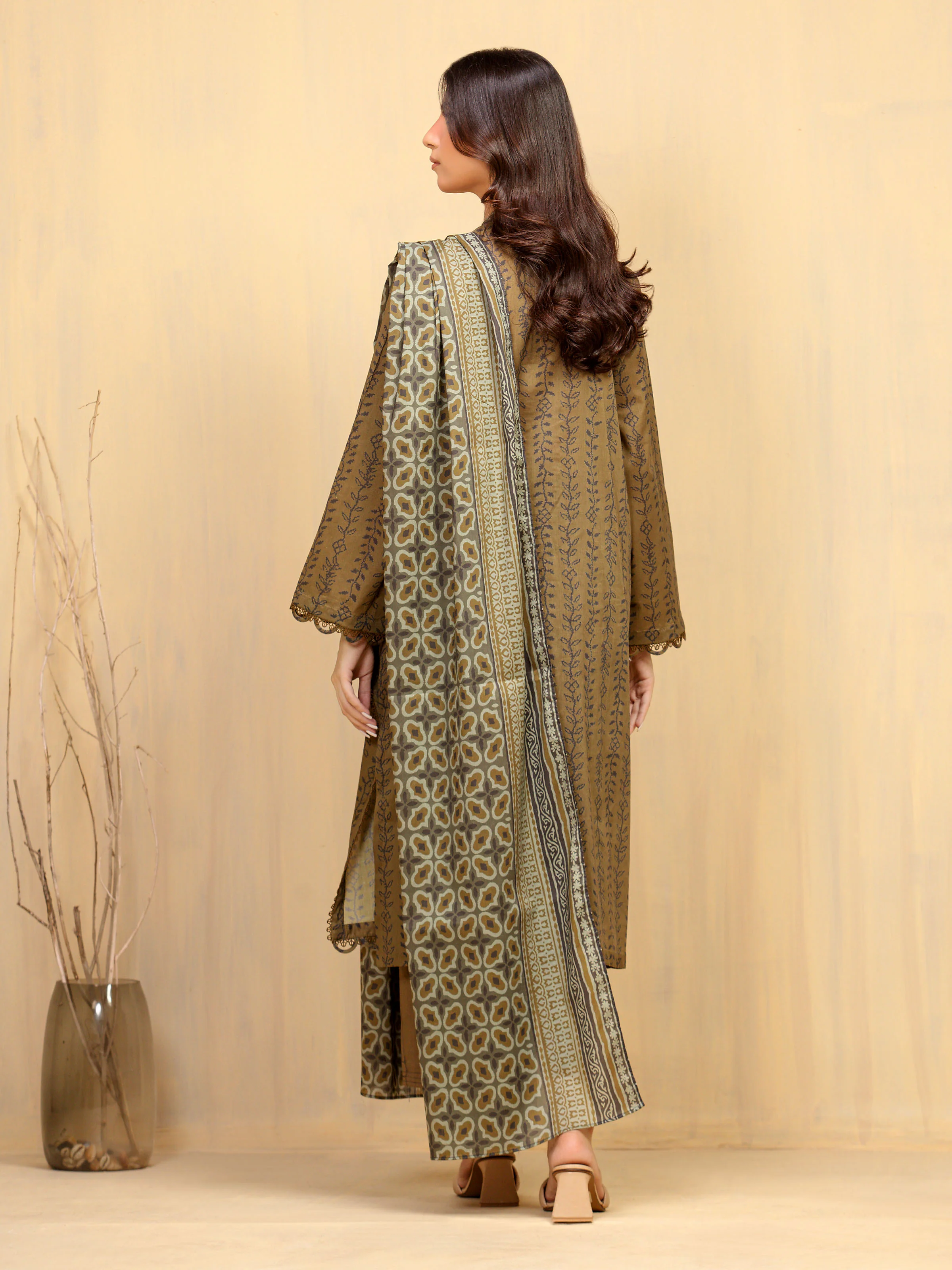 Printed Khaddar Suit - EWU5A3-36024-3P - Image 6