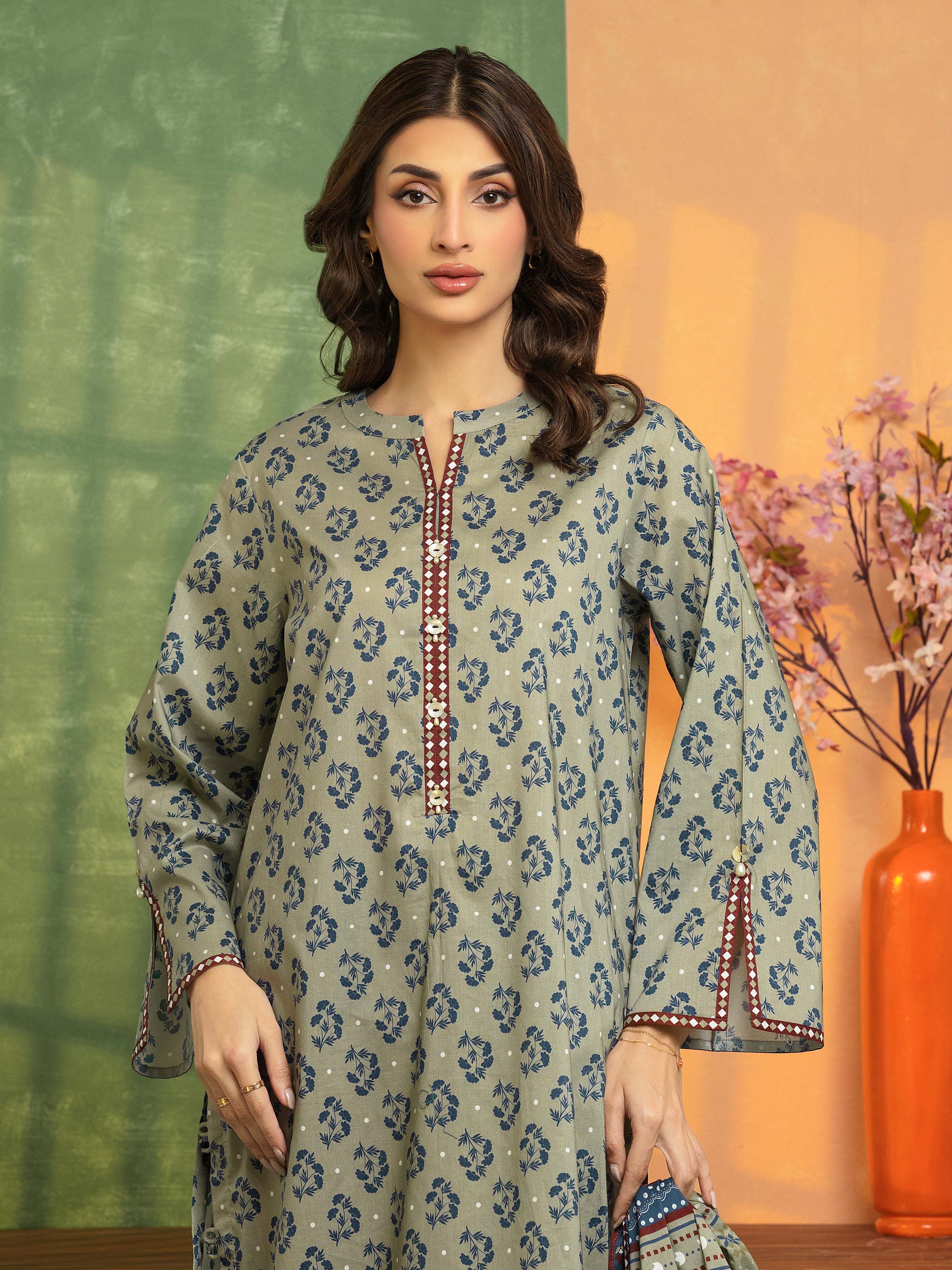 Printed Lawn Suit - EWU5A1-35186-3P - Image 3