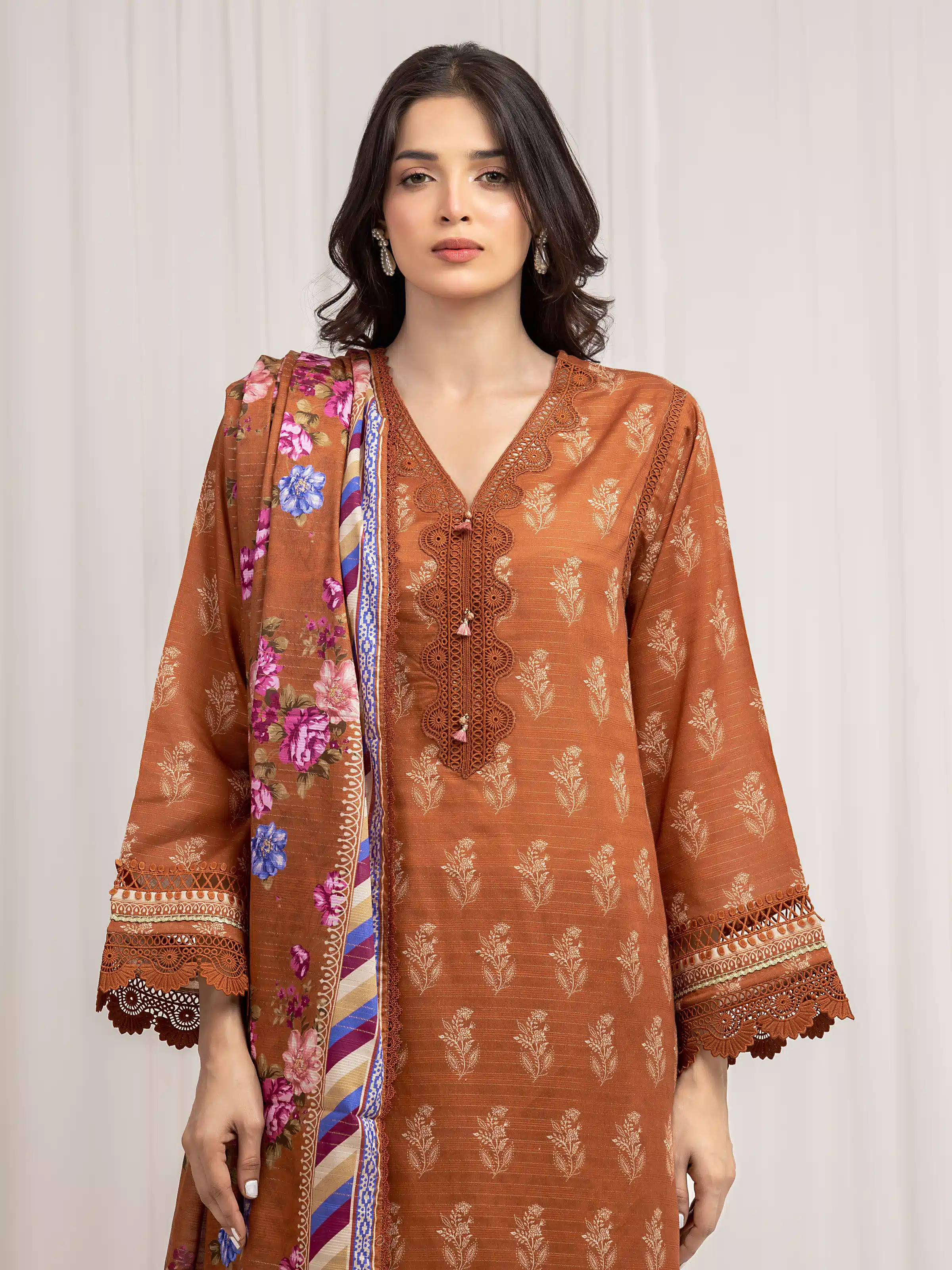 Printed Zari Lawn Suit - EWU6M6-007-3P - Image 2