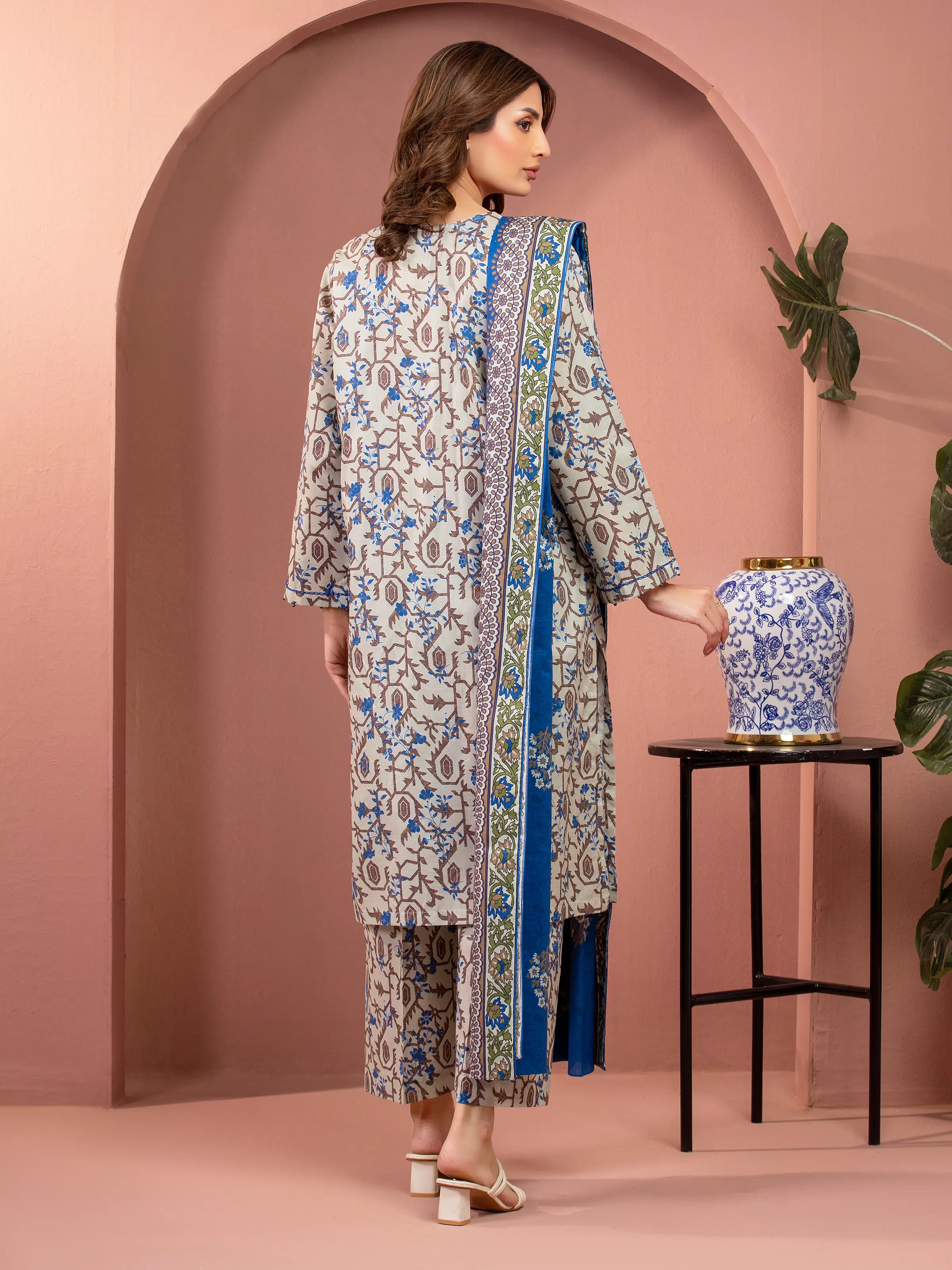 Printed Lawn Suit - EWU5A1-35231-3P - Image 4