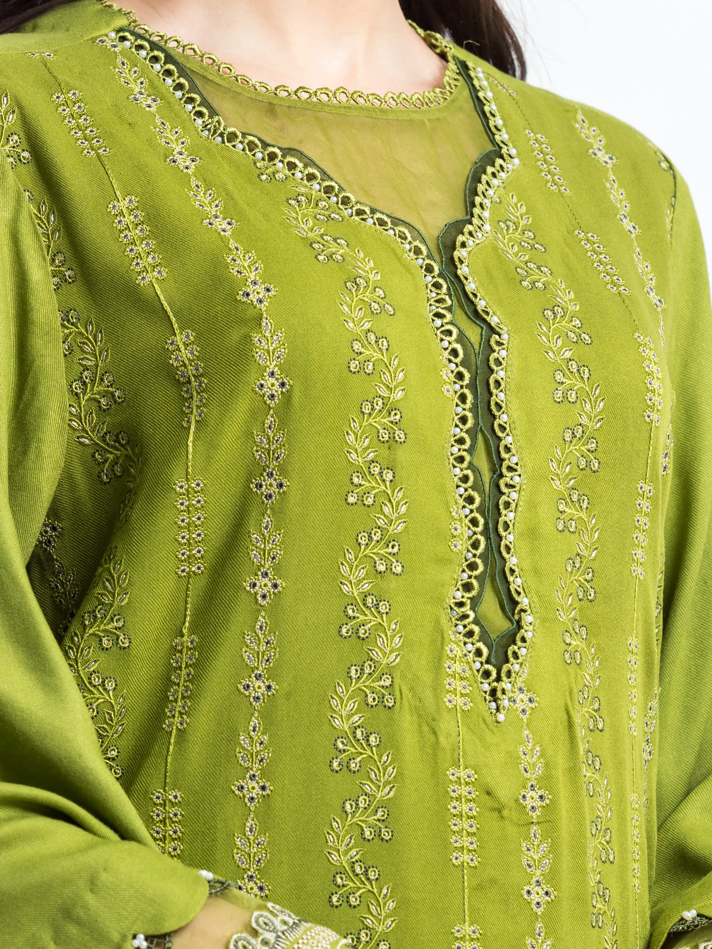 Embroidered Viscose Suit - EWU24V13-30233-3P - Image 2