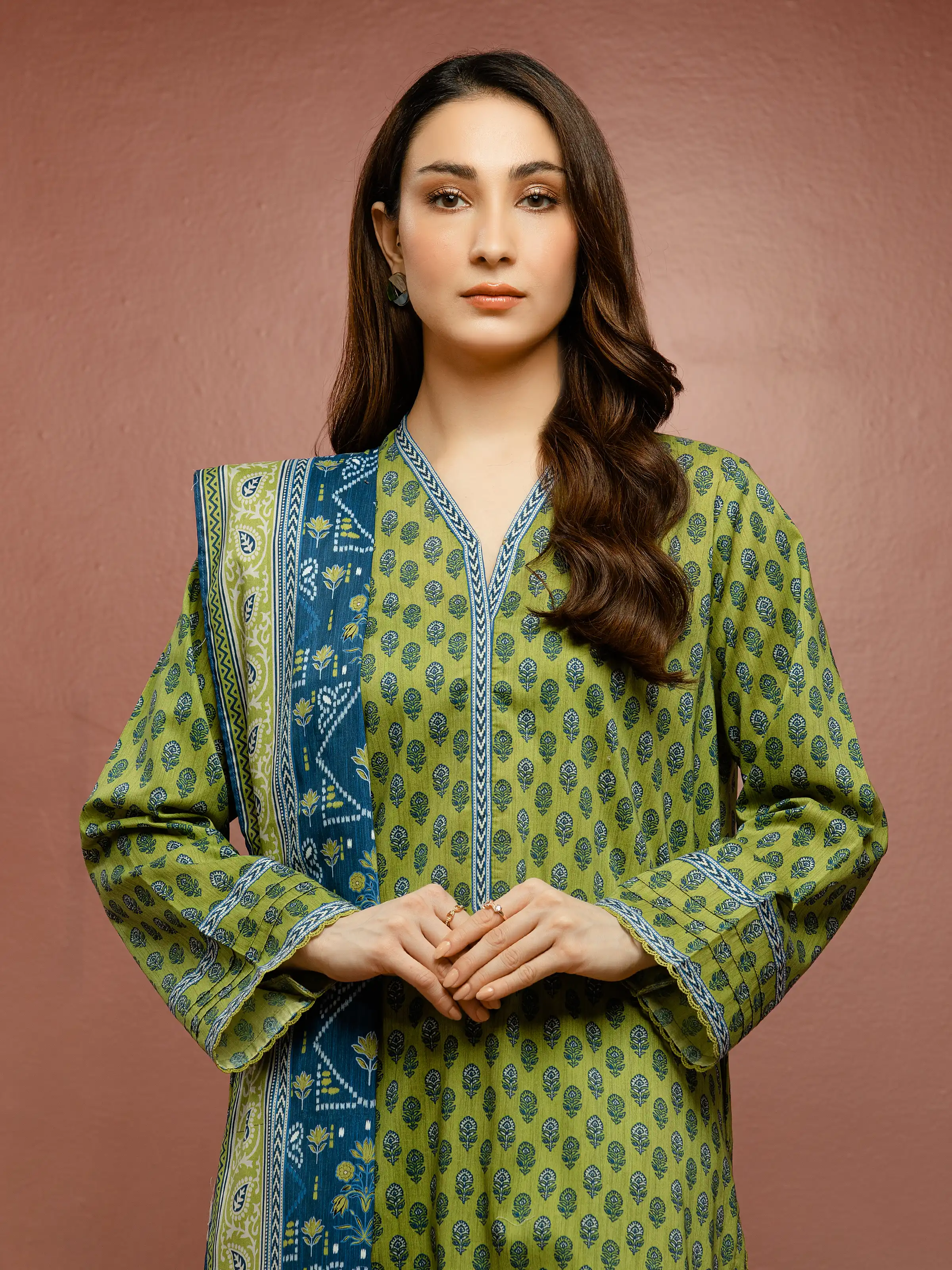 Printed Lawn Suit - EWU5A1-35061-3P - Image 3