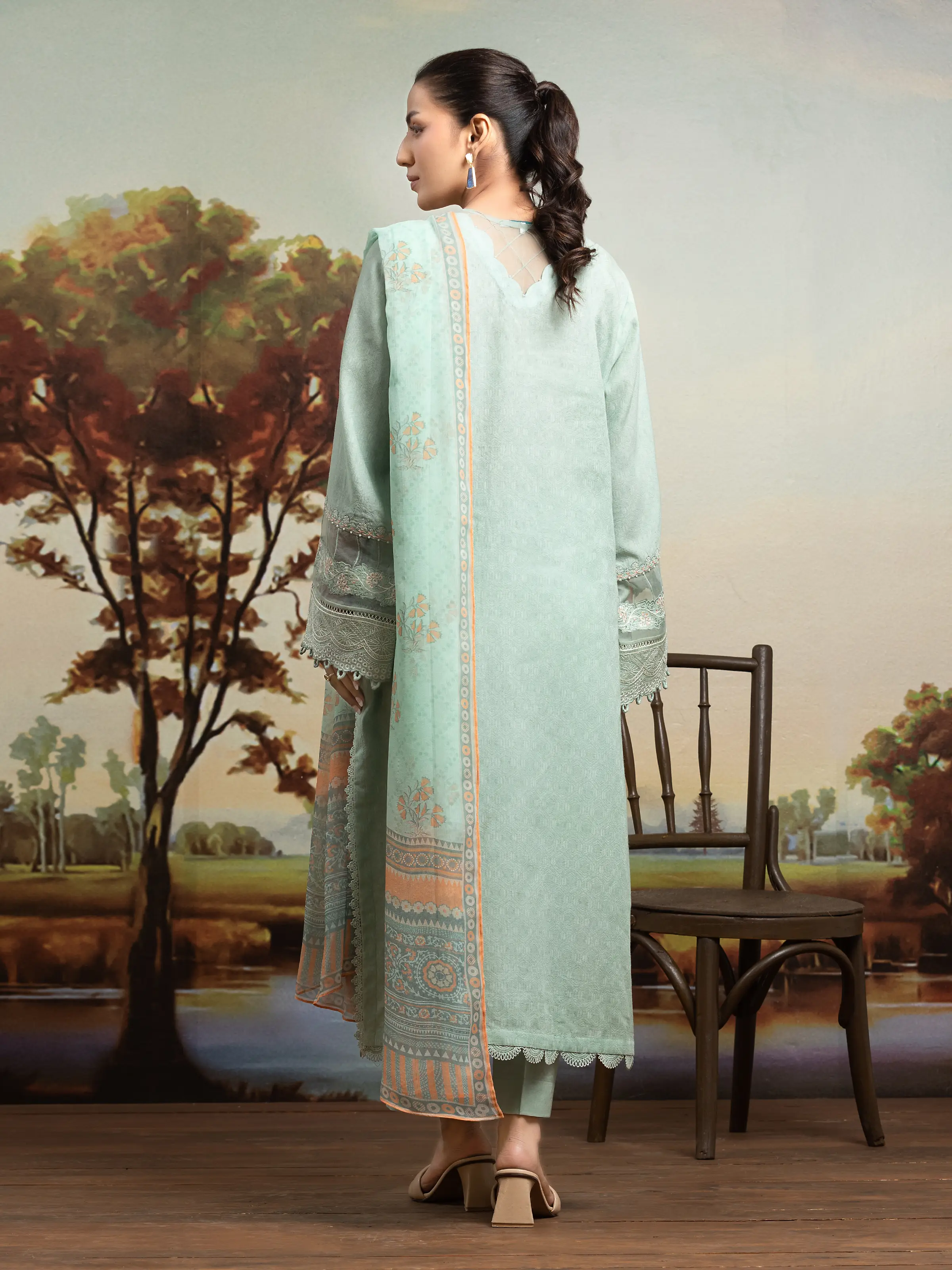 Embroidered Dobby Suit - EWU24V7-30164-3P - Image 2