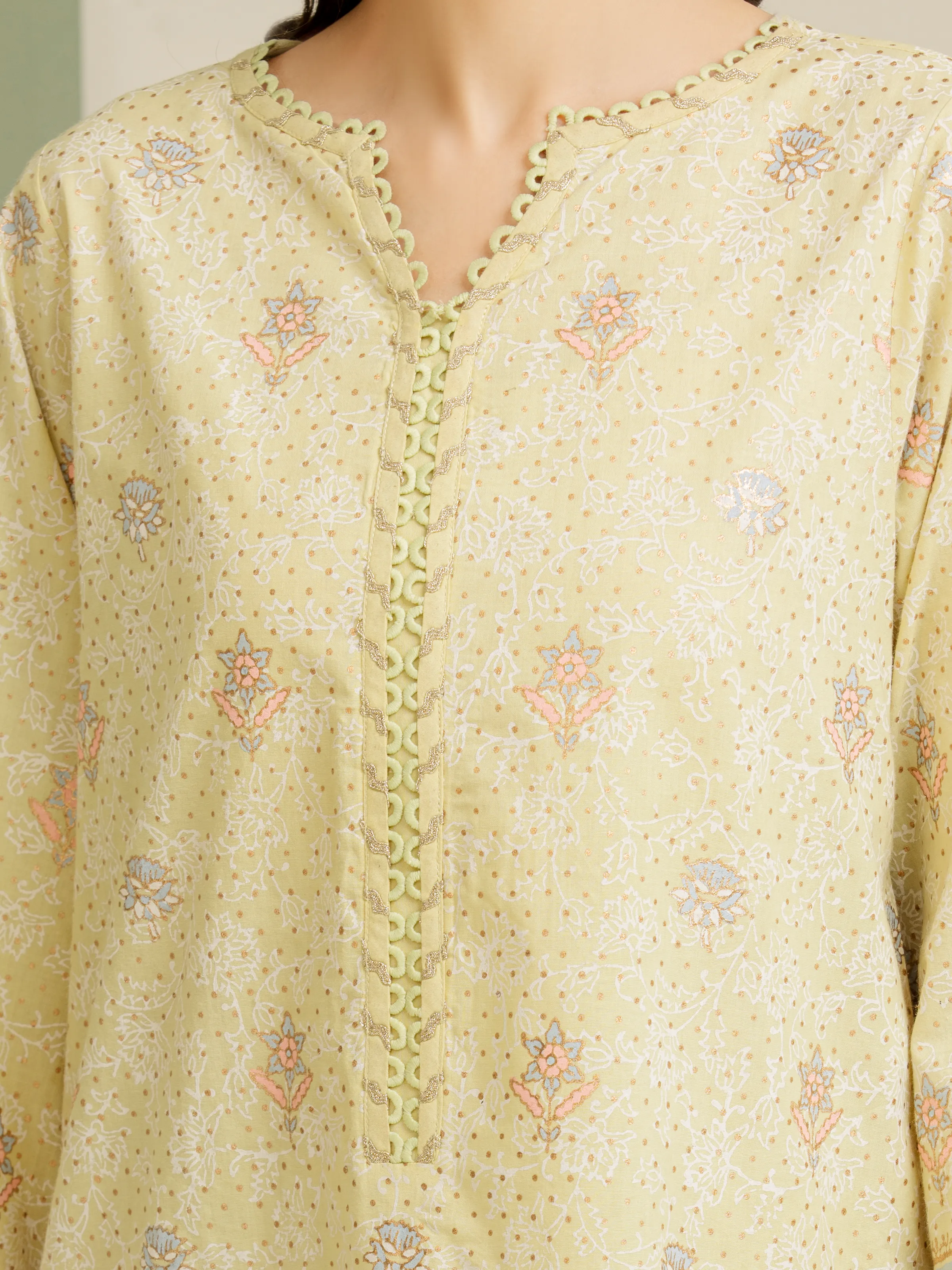 Block Print Cambric Suit - EWU5M1-030-3P - Image 4