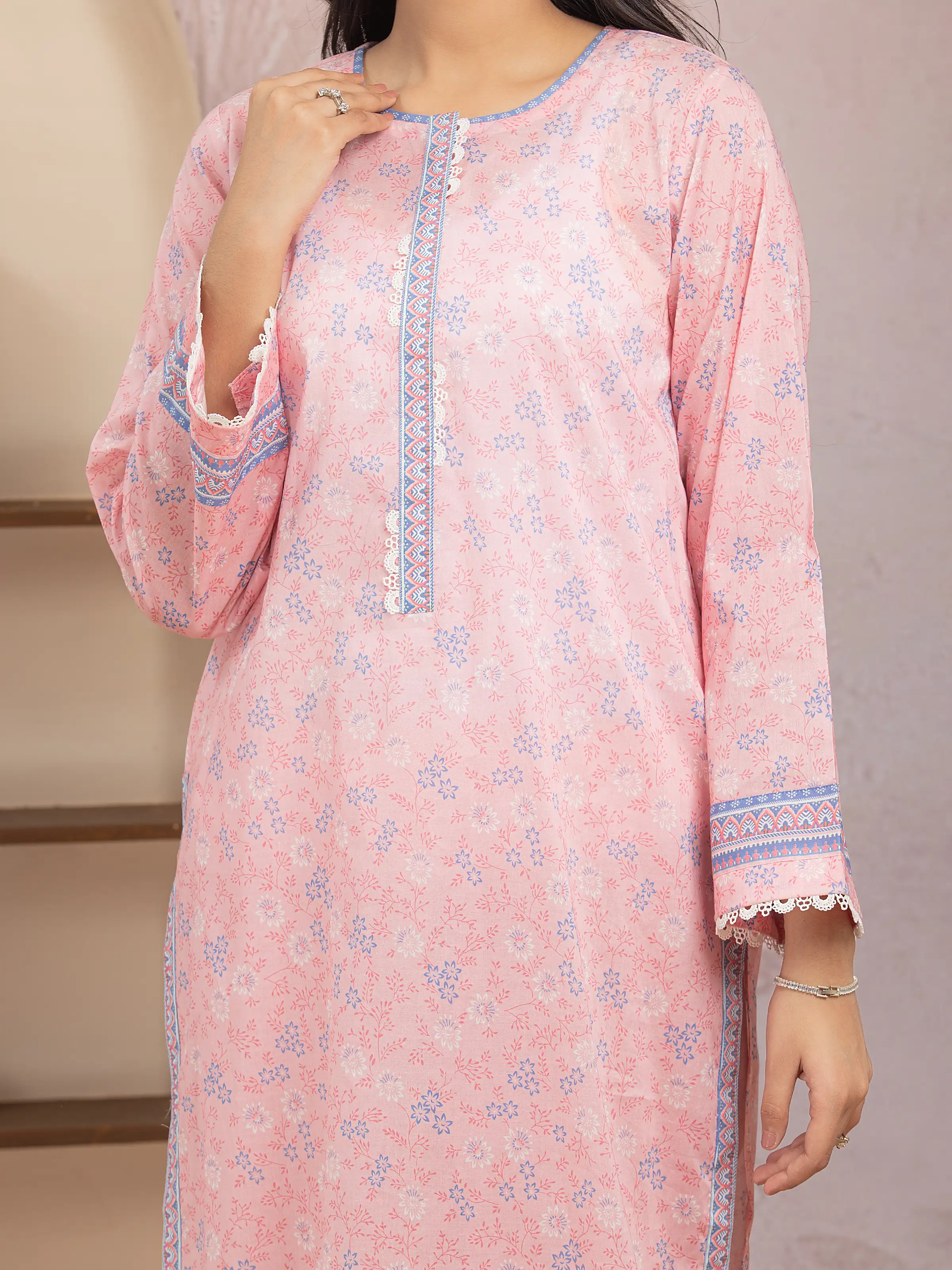Printed Lawn Suit - EWU5A1-35217-3P - Image 4