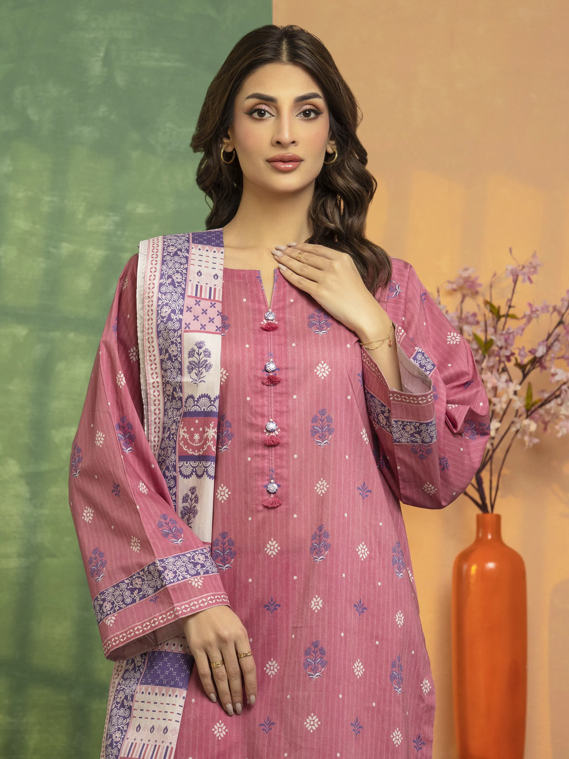 Printed Lawn Suit - EWU5A1-35242-3P - Image 4