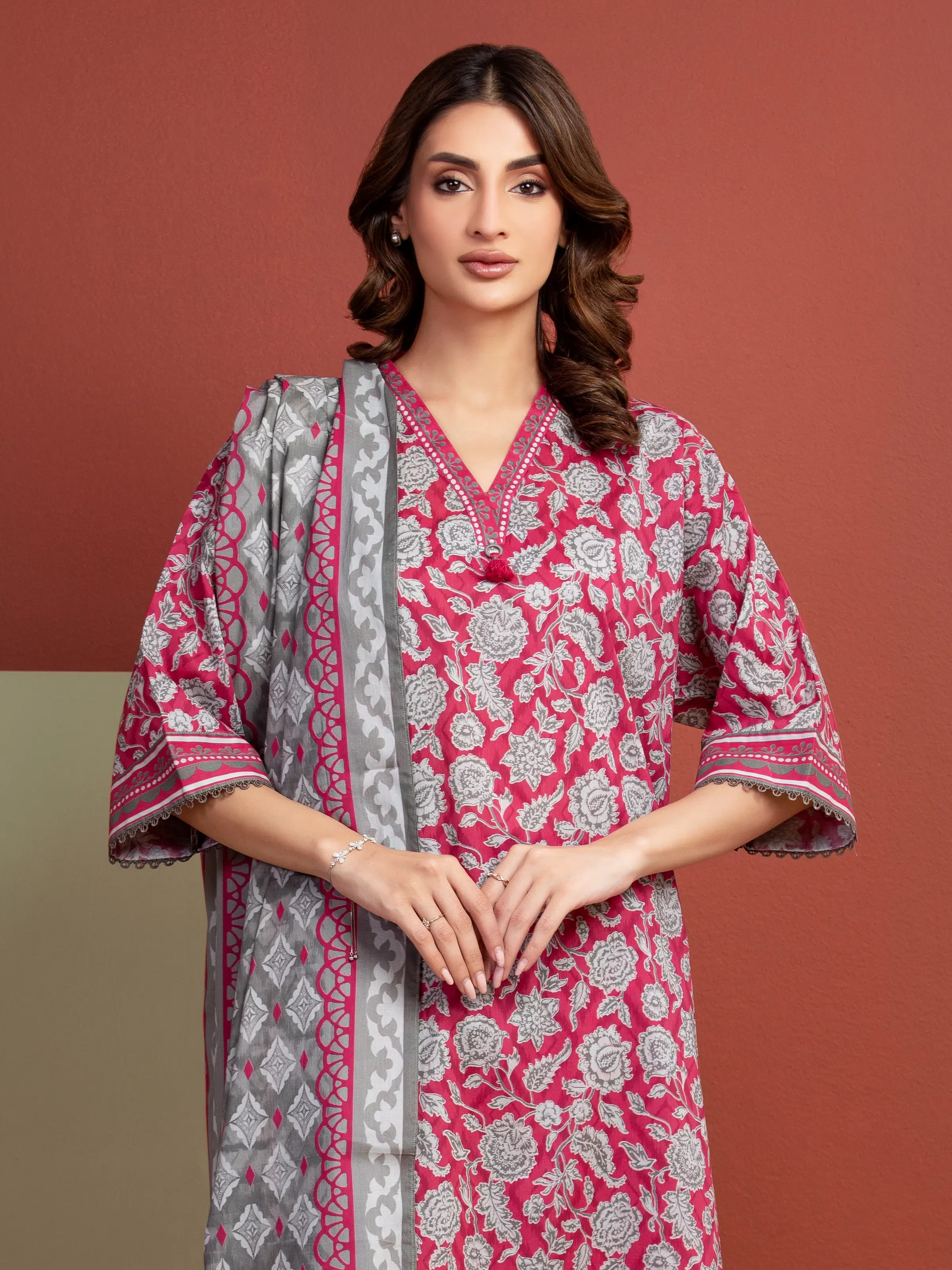 Printed Lawn Suit - EWU5A1-35287-3P - Image 2