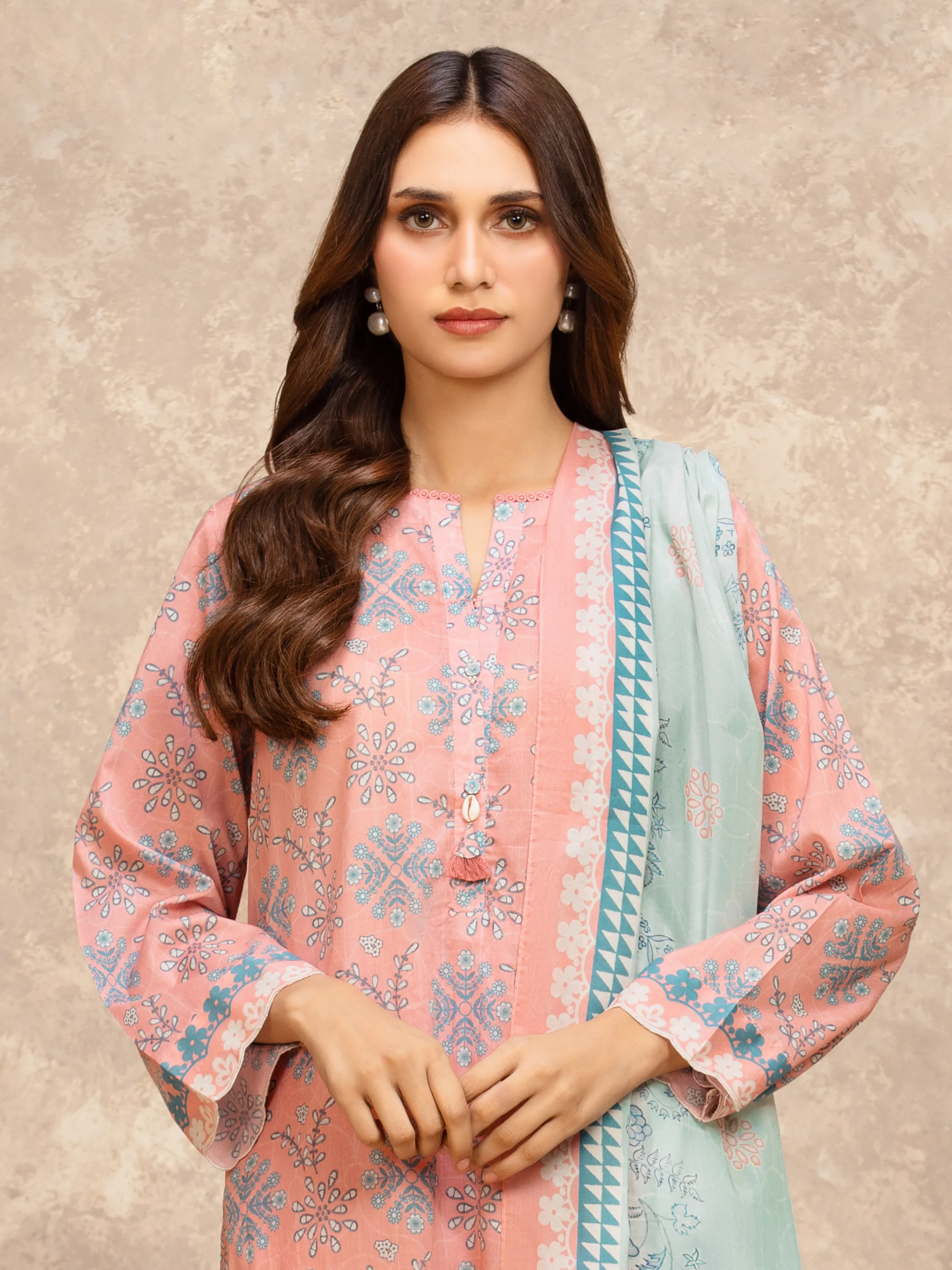 Printed Lawn Suit - EWU6A1-36535-3P - Image 2