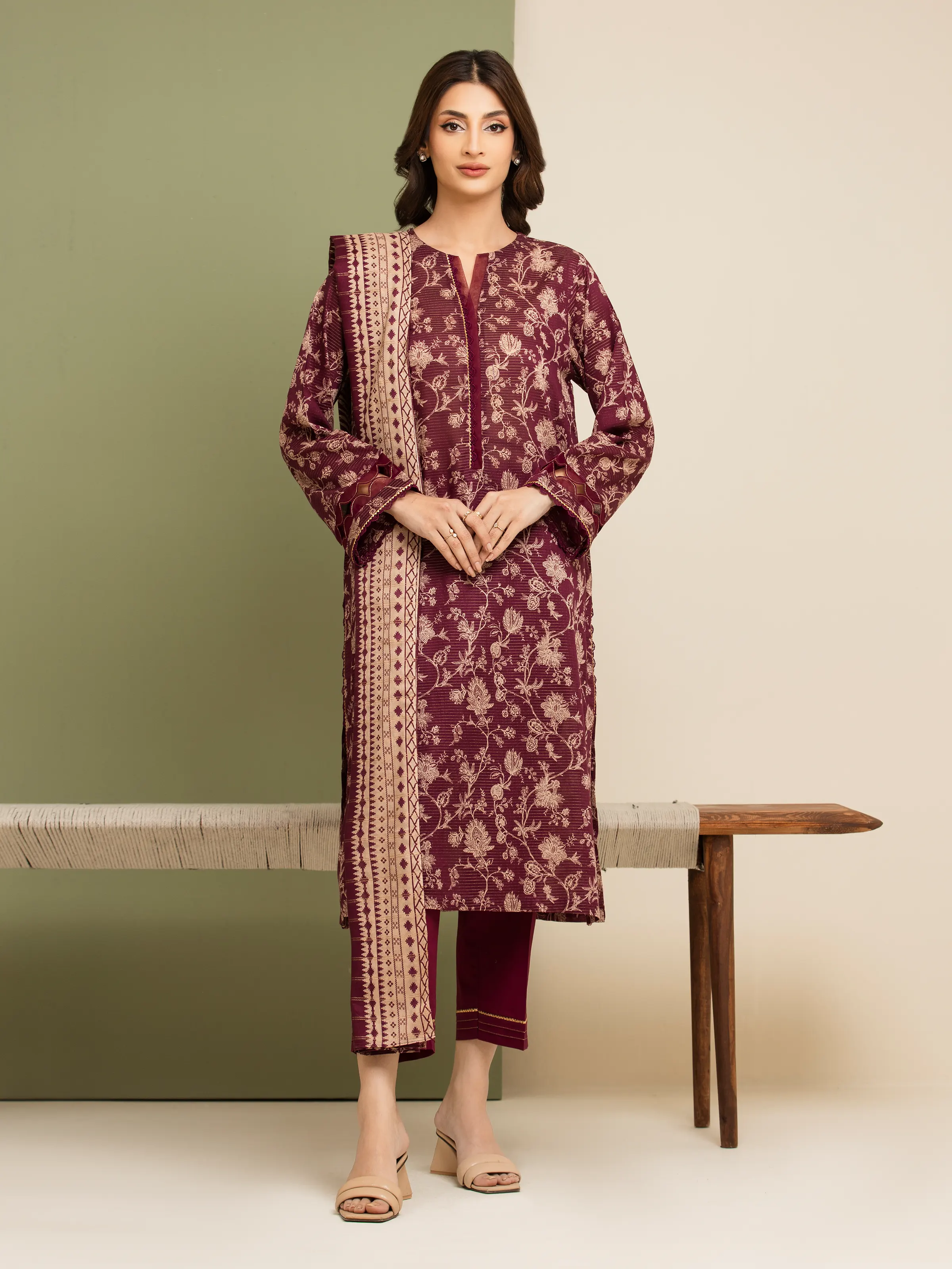 Printed Zari Lawn Suit - EWU5M6-003-3P
