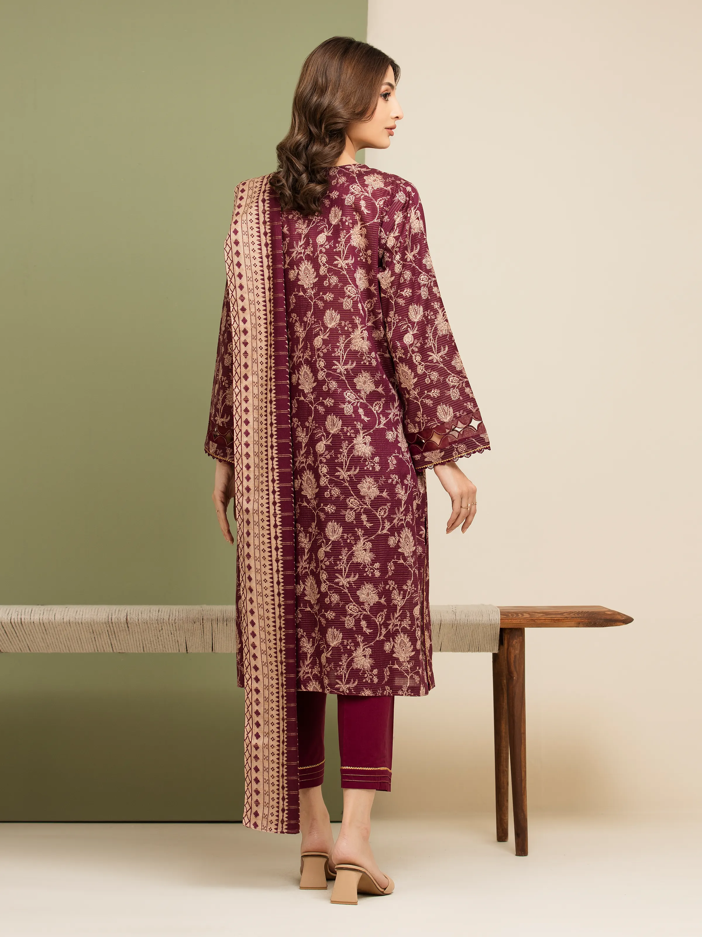 Printed Zari Lawn Suit - EWU5M6-003-3P - Image 2