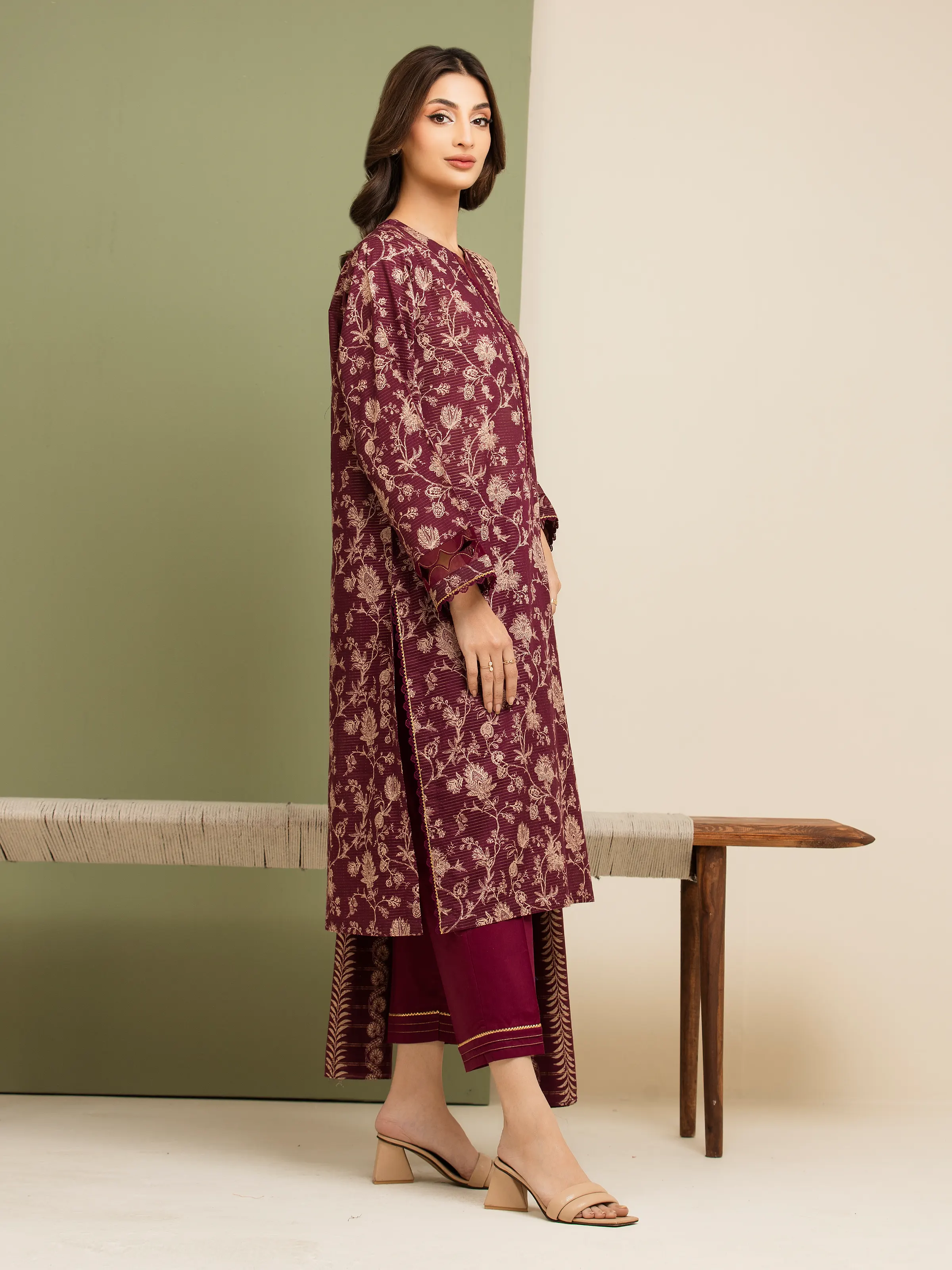 Printed Zari Lawn Suit - EWU5M6-003-3P - Image 3
