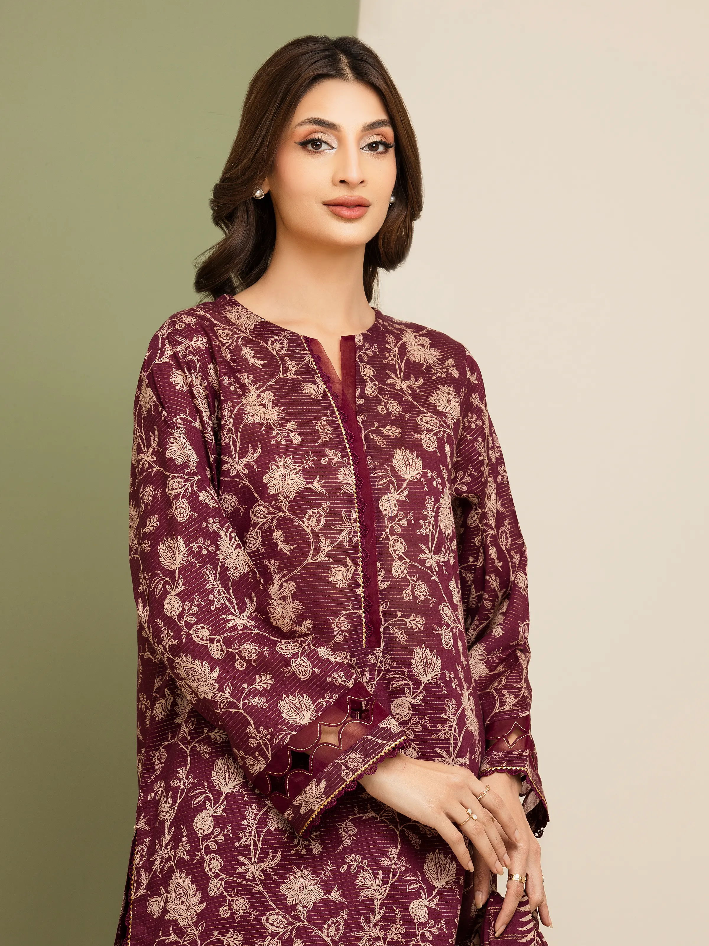 Printed Zari Lawn Suit - EWU5M6-003-3P - Image 4