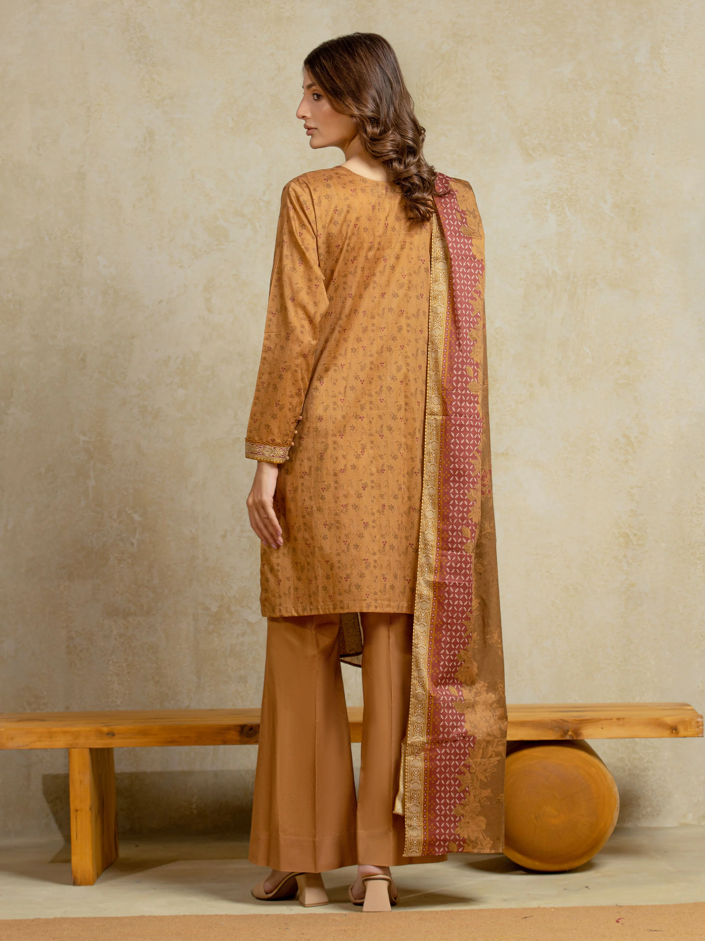 Printed Khaddar Suit - EWU5A3-35969-3P - Image 6