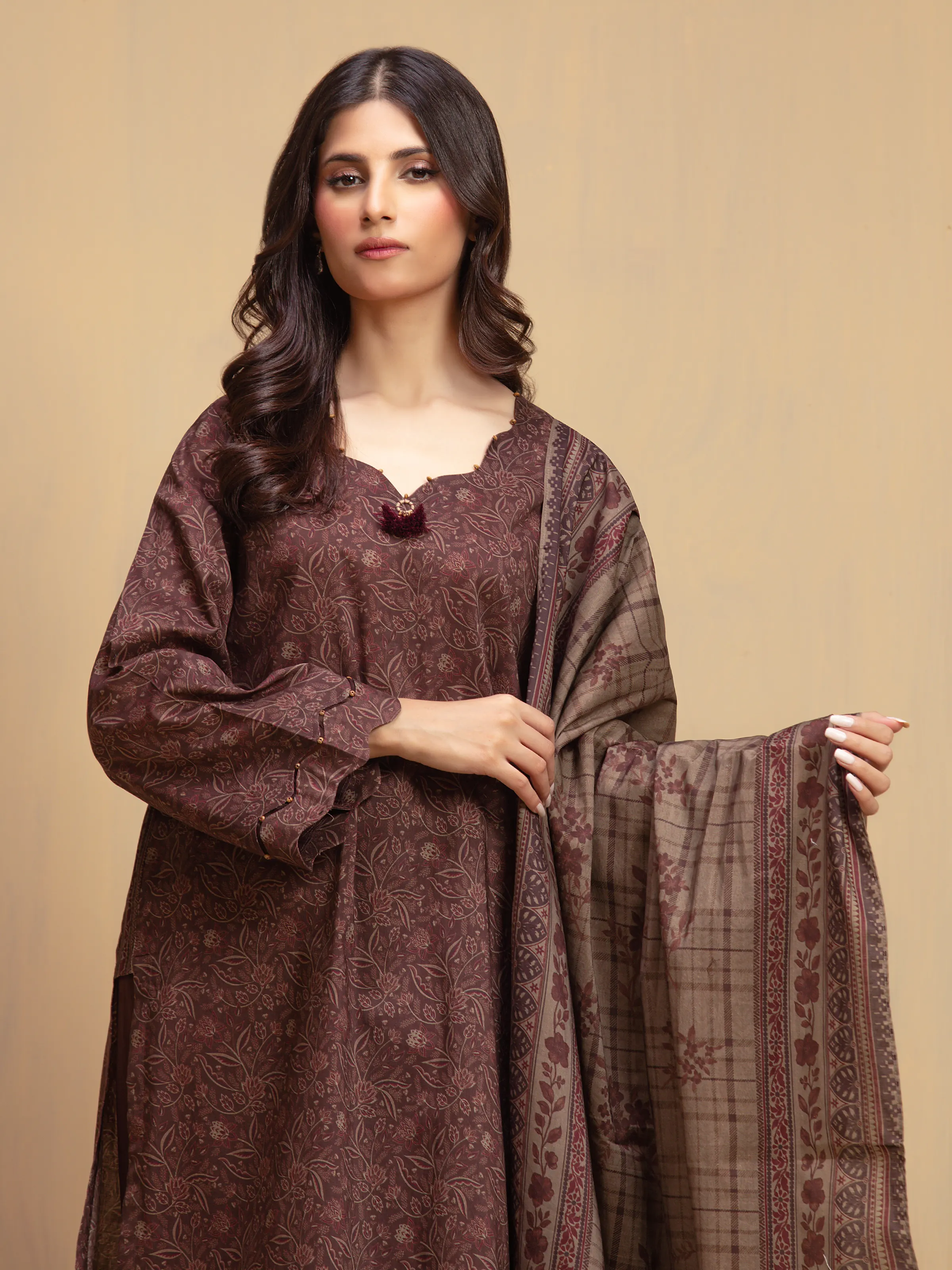 Printed Khaddar Suit - EWU5A3-36002-3P - Image 2