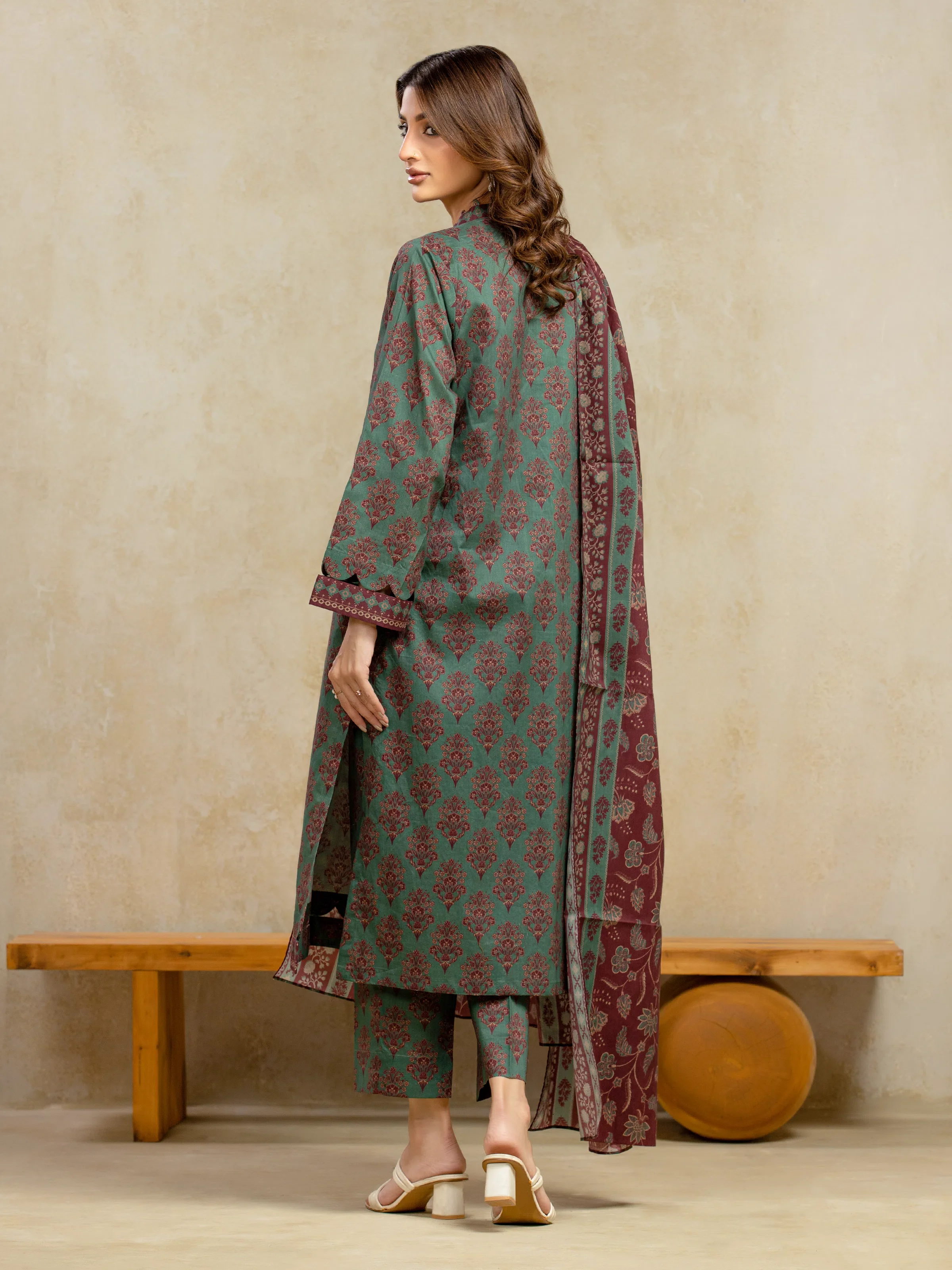 Printed Khaddar Shirt - EWU5A3-36116S - Image 4