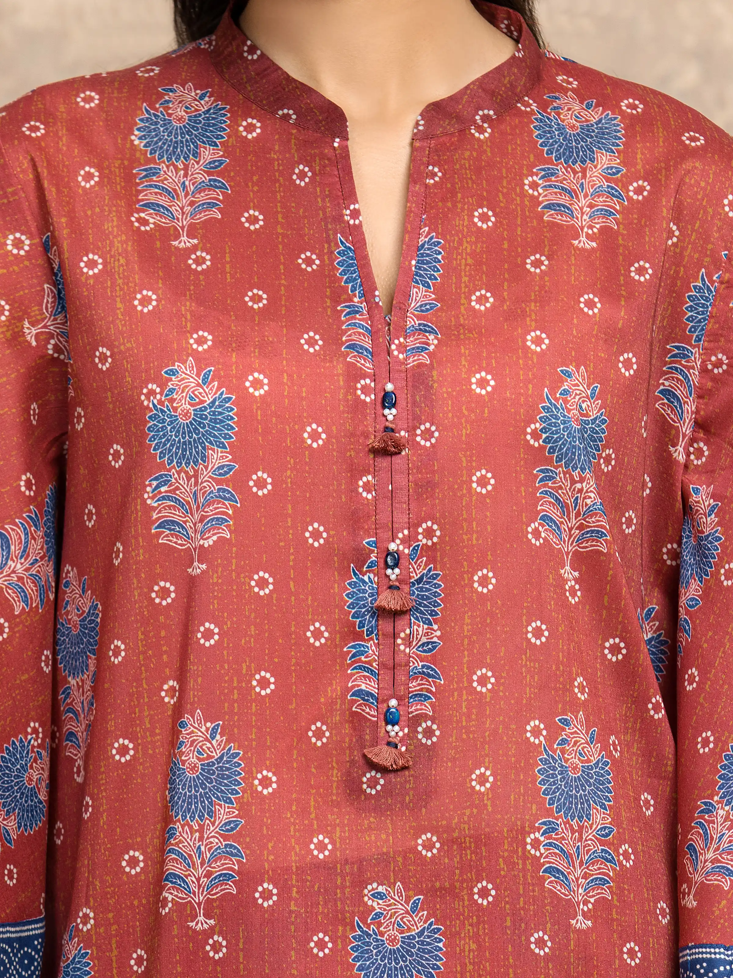 Printed Khaddar Shirt - EWU5A3-36131S - Image 3