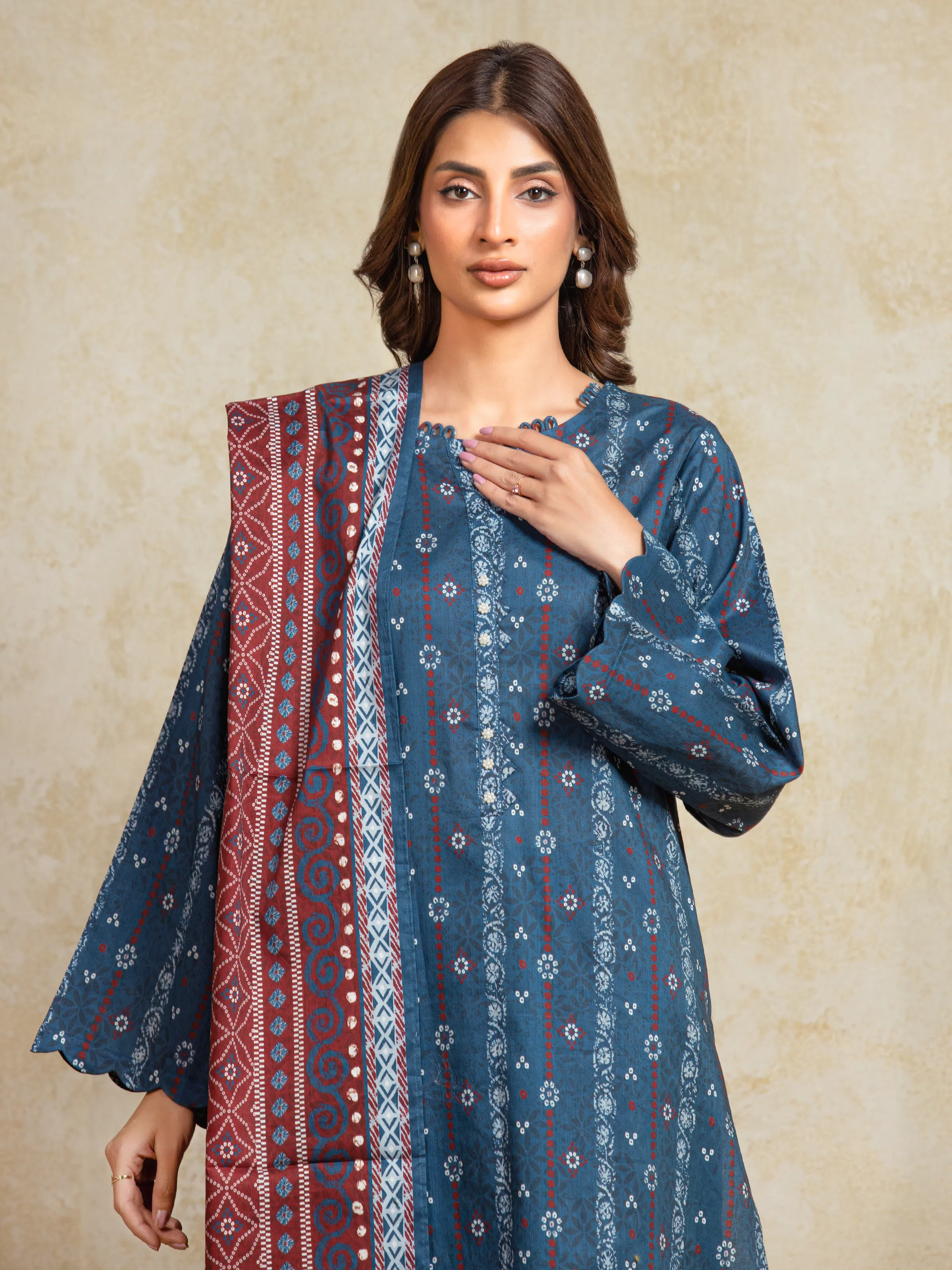 Printed Khaddar Shirt Trouser - EWU5A3-35909ST - Image 2