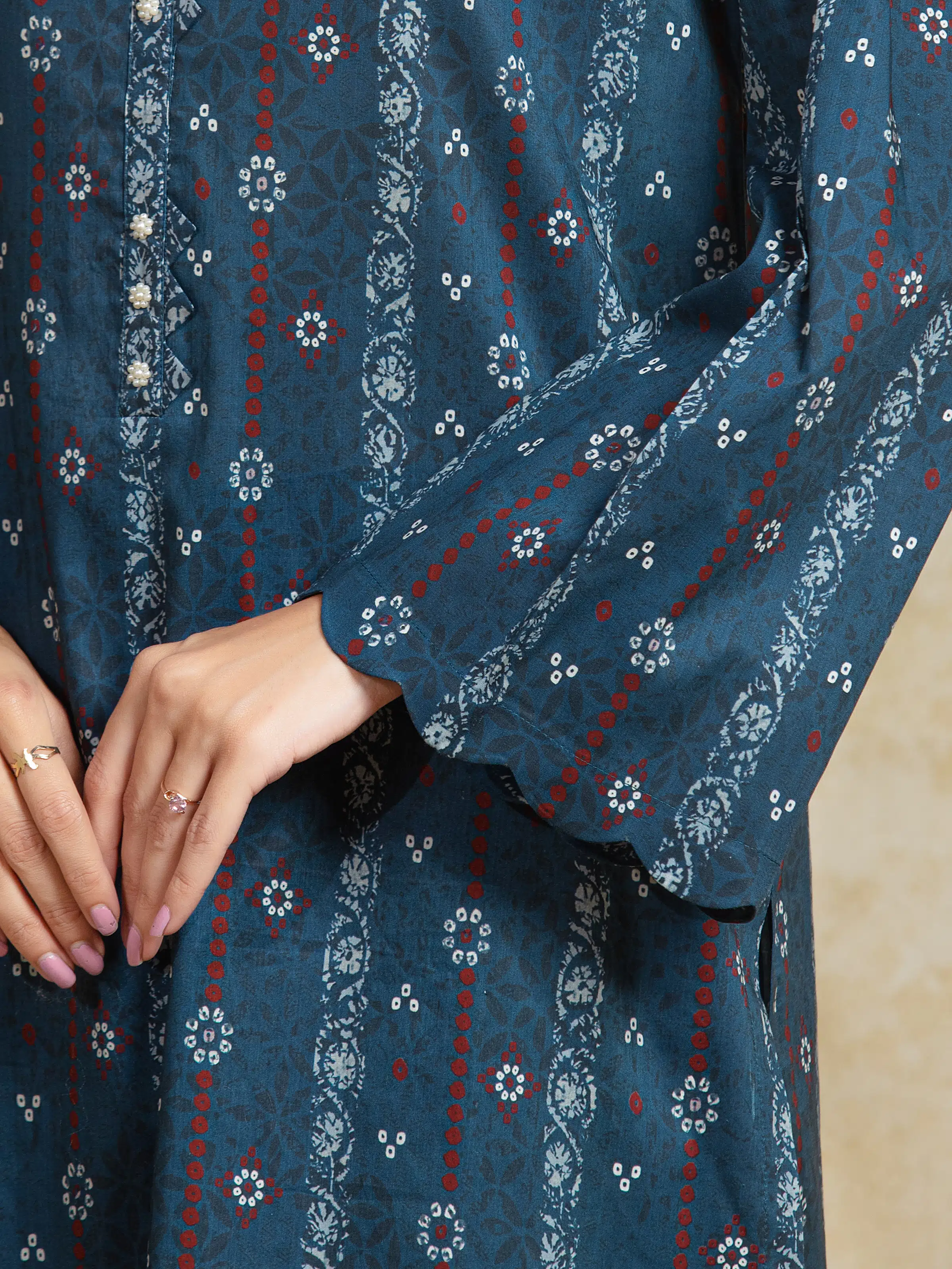 Printed Khaddar Shirt Trouser - EWU5A3-35909ST - Image 3