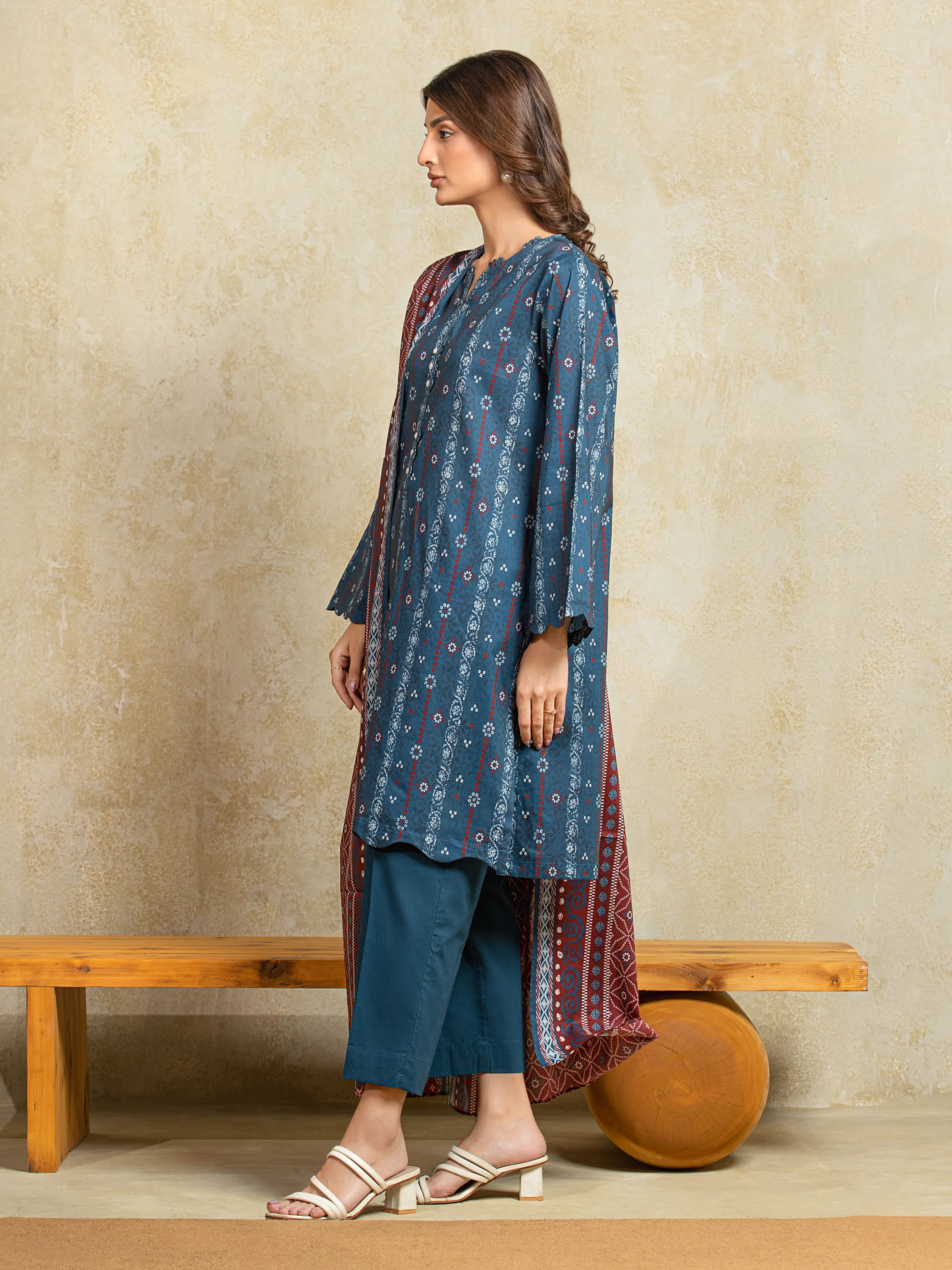 Printed Khaddar Shirt Trouser - EWU5A3-35909ST - Image 5