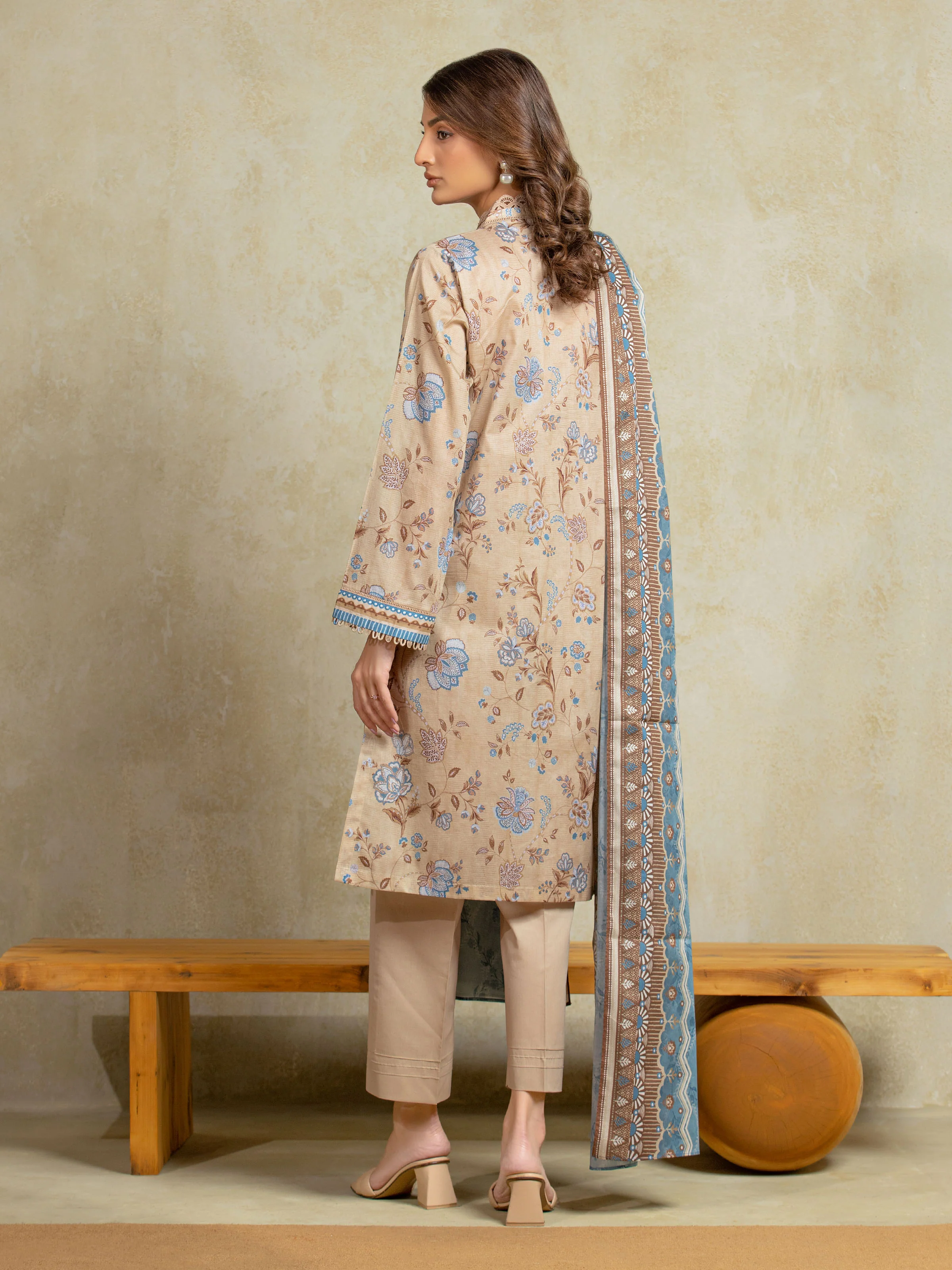 Printed Khaddar Suit - EWU5A3-35946-3P - Image 6