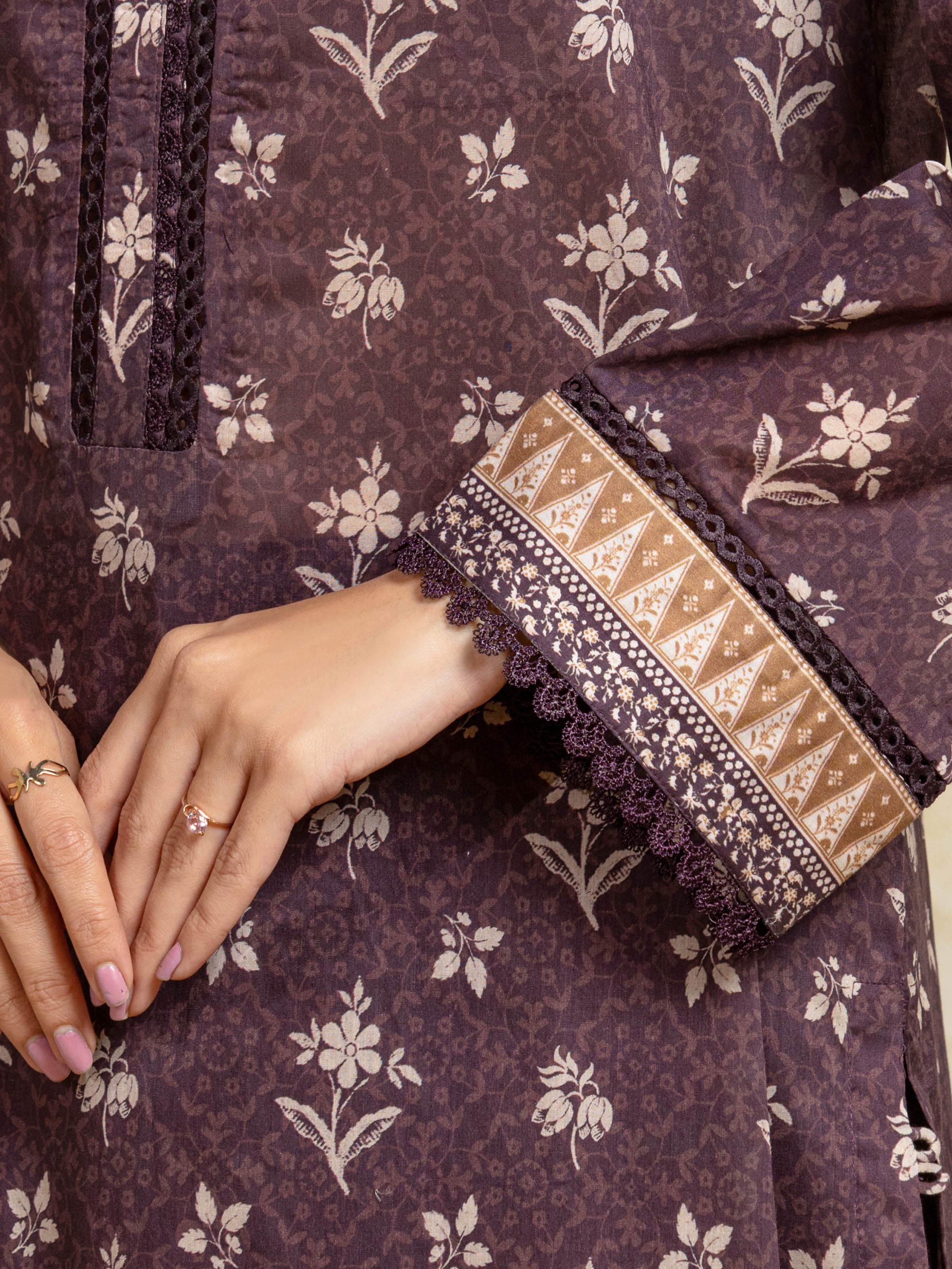 Printed Khaddar Shirt Trouser - EWU5A3-35956ST - Image 4