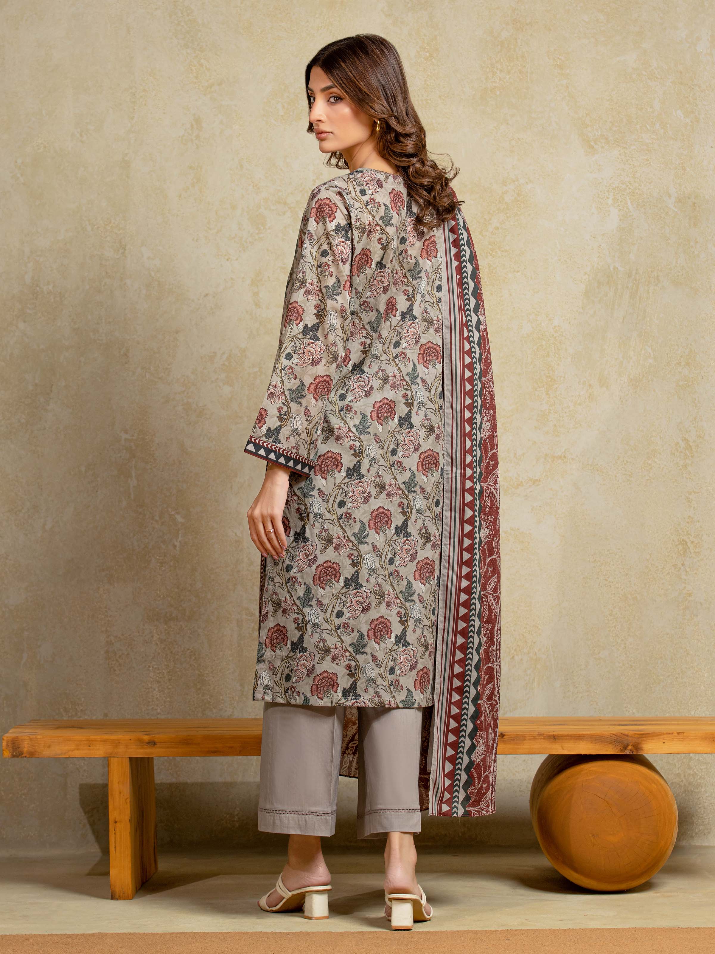 Printed Khaddar Suit - EWU5A3-35959-3P - Image 6