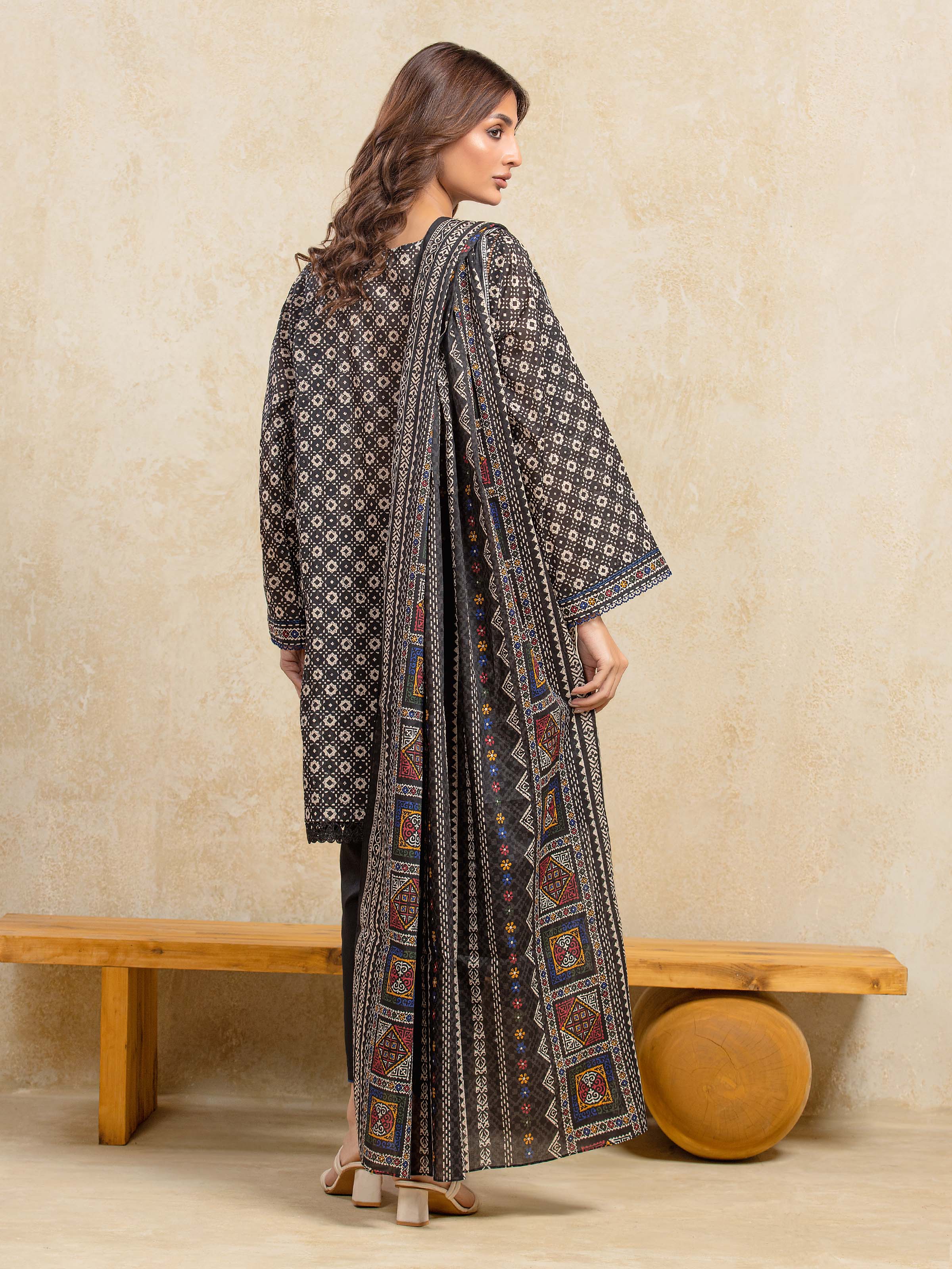 Printed Khaddar Shirt Trouser - EWU5A3-35979ST - Image 6
