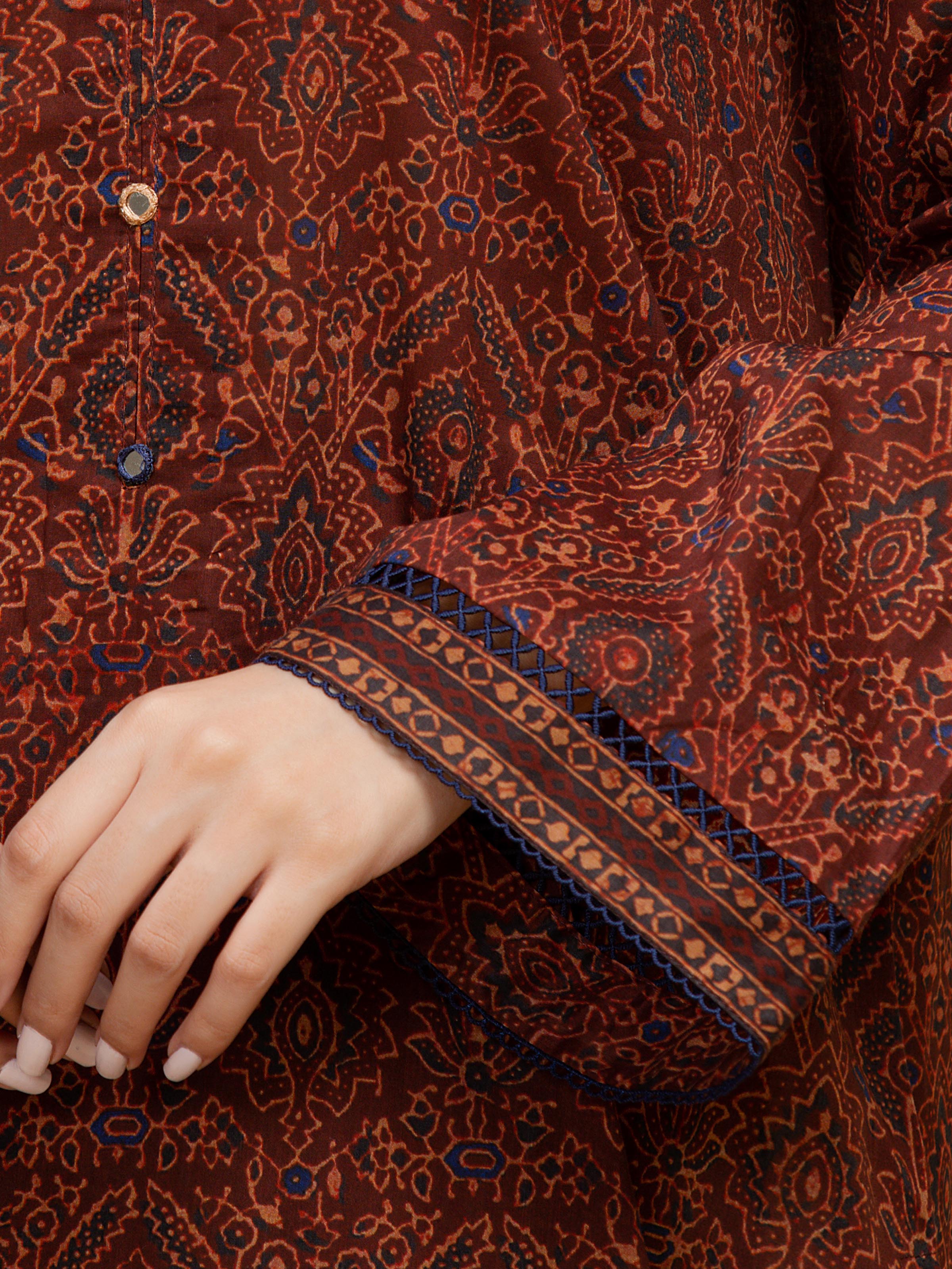 Printed Khaddar Shirt Trouser - EWU5A3-35998ST - Image 3