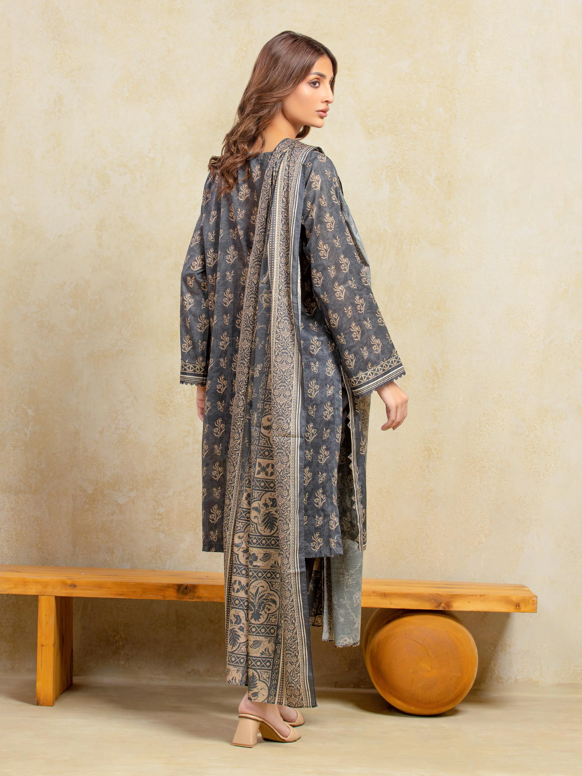 Printed Khaddar Shirt Trouser - EWU5A3-36095ST - Image 6
