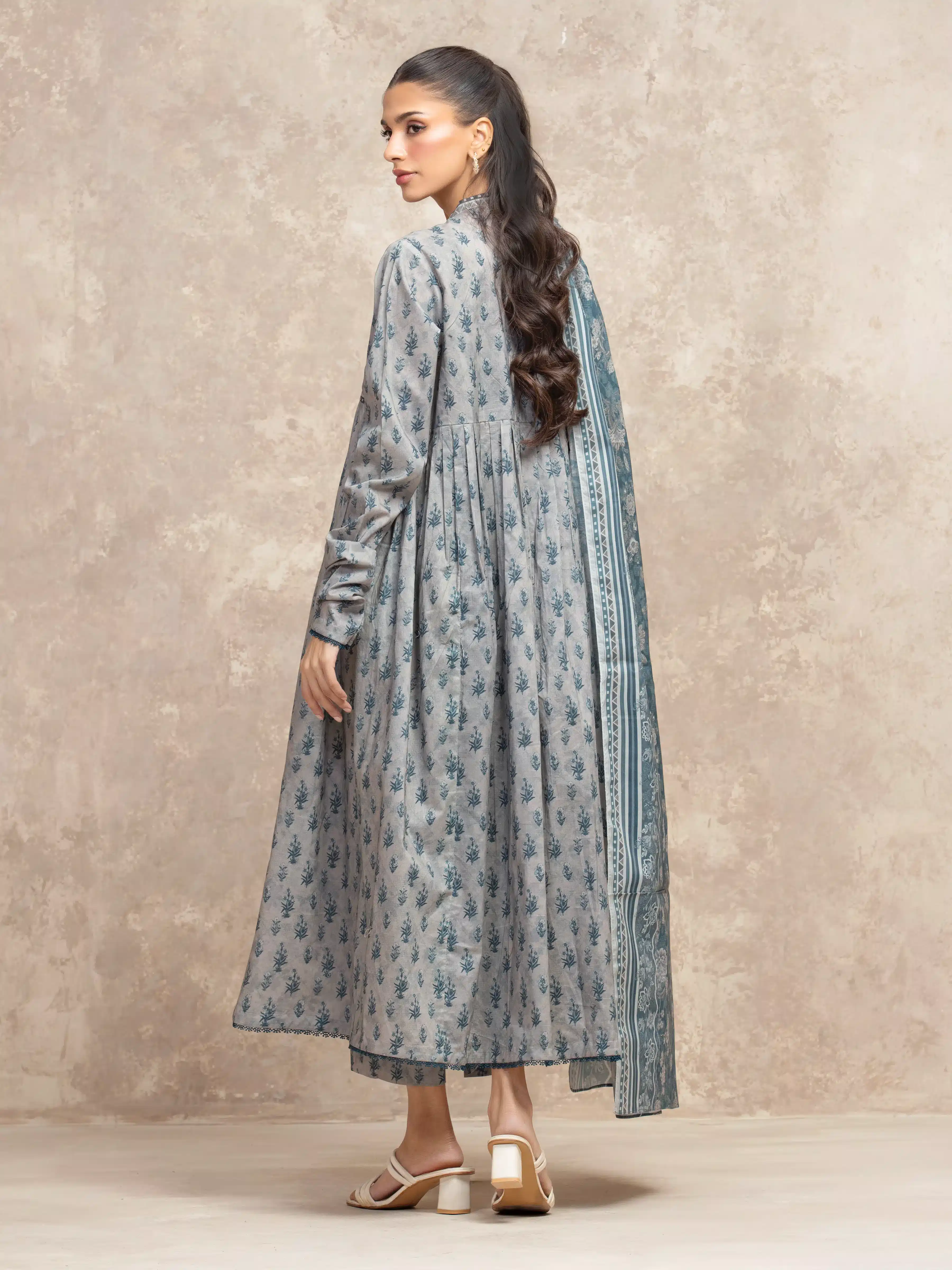 Printed Khaddar Shirt - EWU5A3-36119S - Image 6