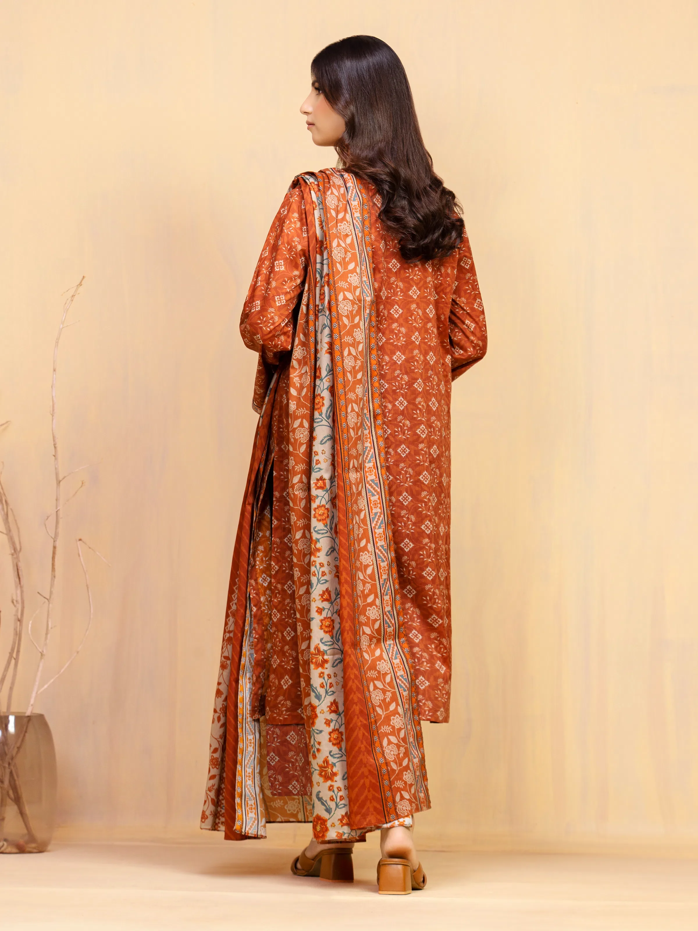 Printed Khaddar Shirt Trouser - EWU5A3-36128ST - Image 6