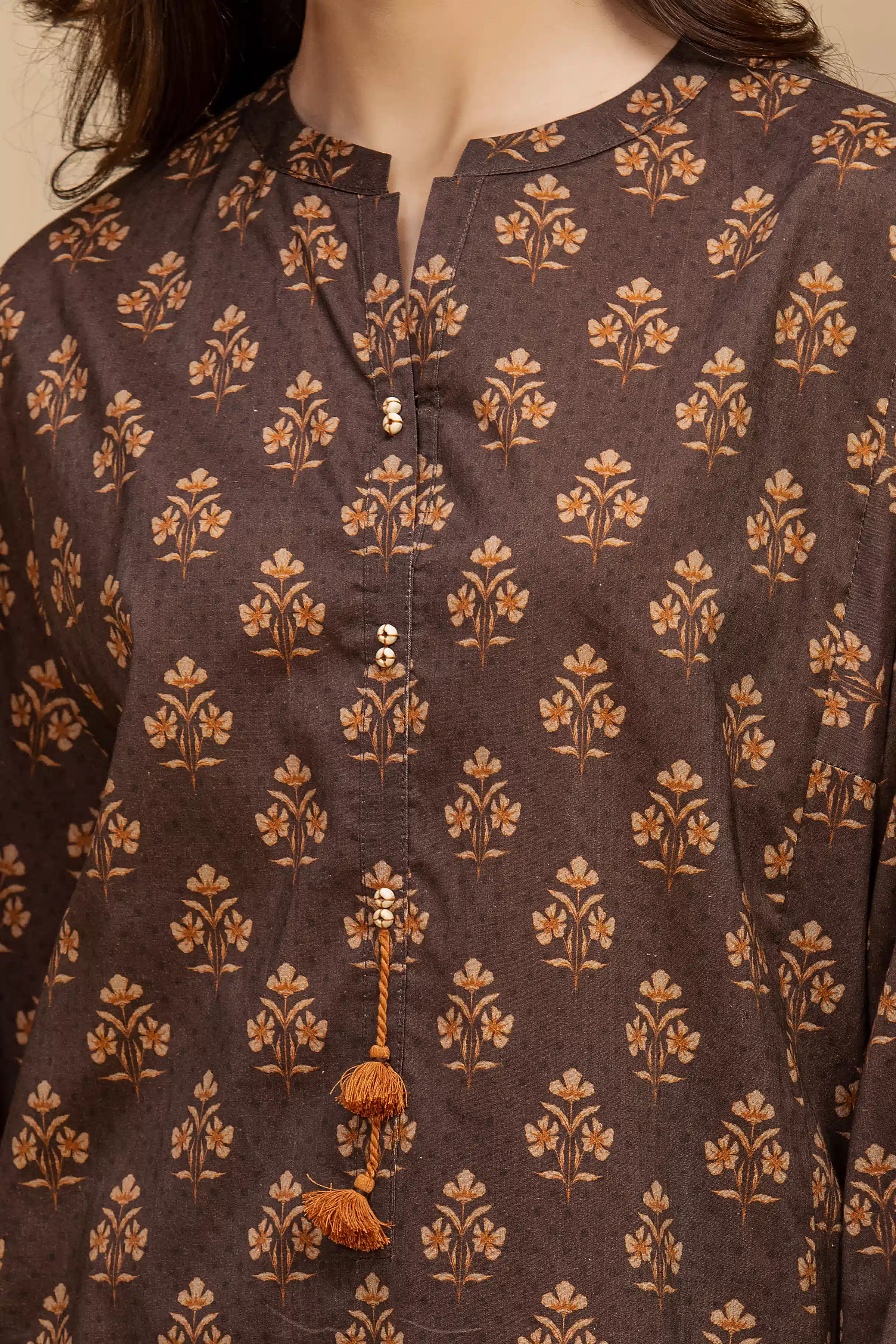 Printed Khaddar Shirt Dupatta - EWU5M3-003SD - Image 3