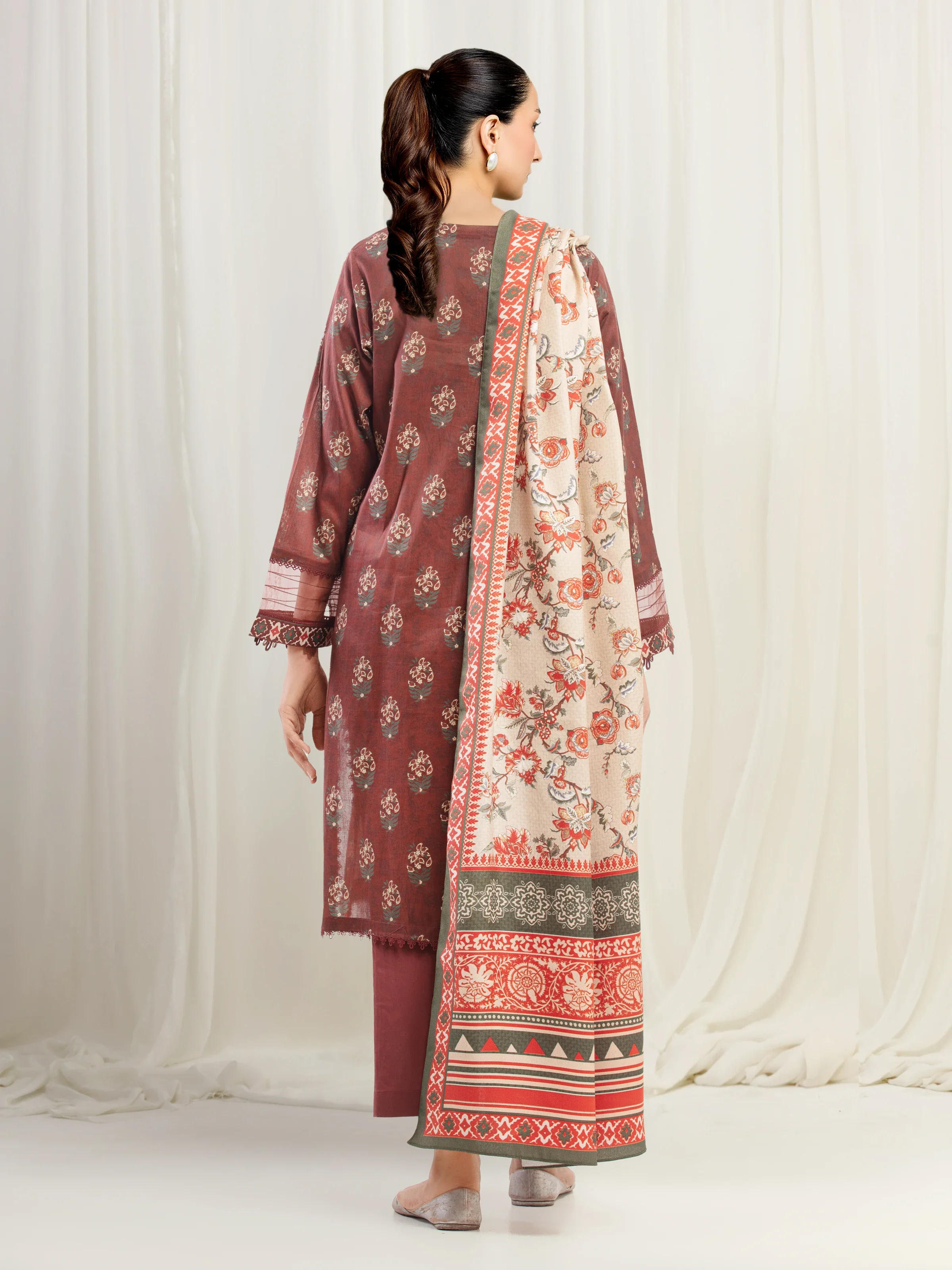 Printed Khaddar Shirt Trouser - EWU5M3-017ST - Image 4
