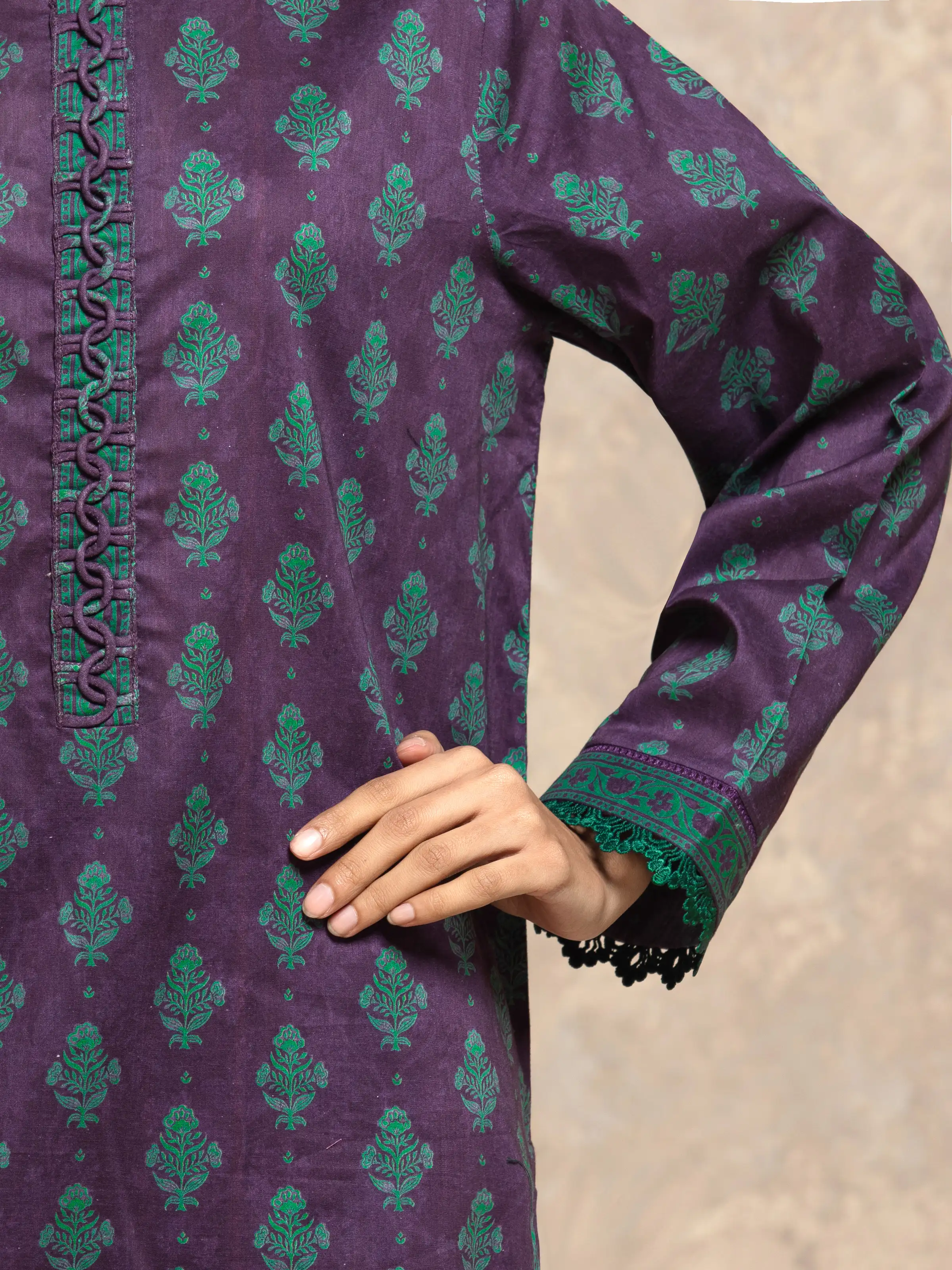 Printed Khaddar Suit - EWU5M3-026-3P - Image 4