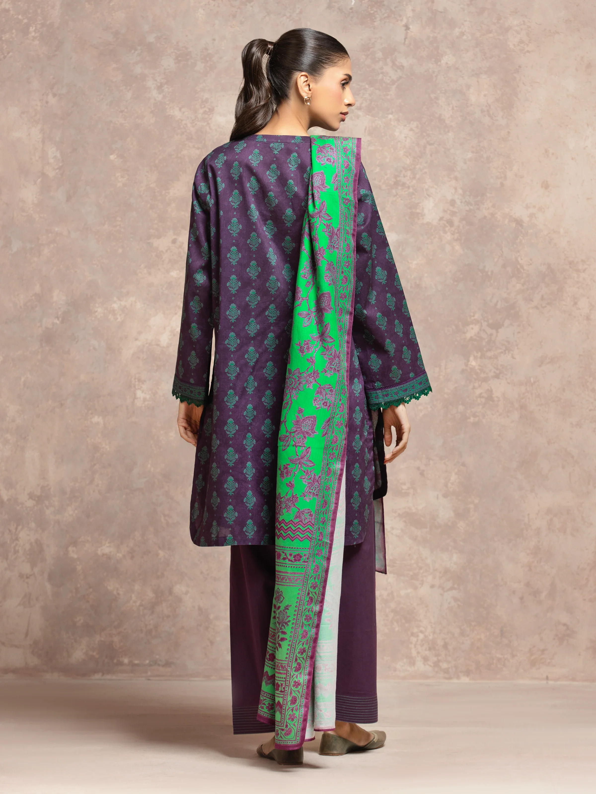 Printed Khaddar Suit - EWU5M3-026-3P - Image 6