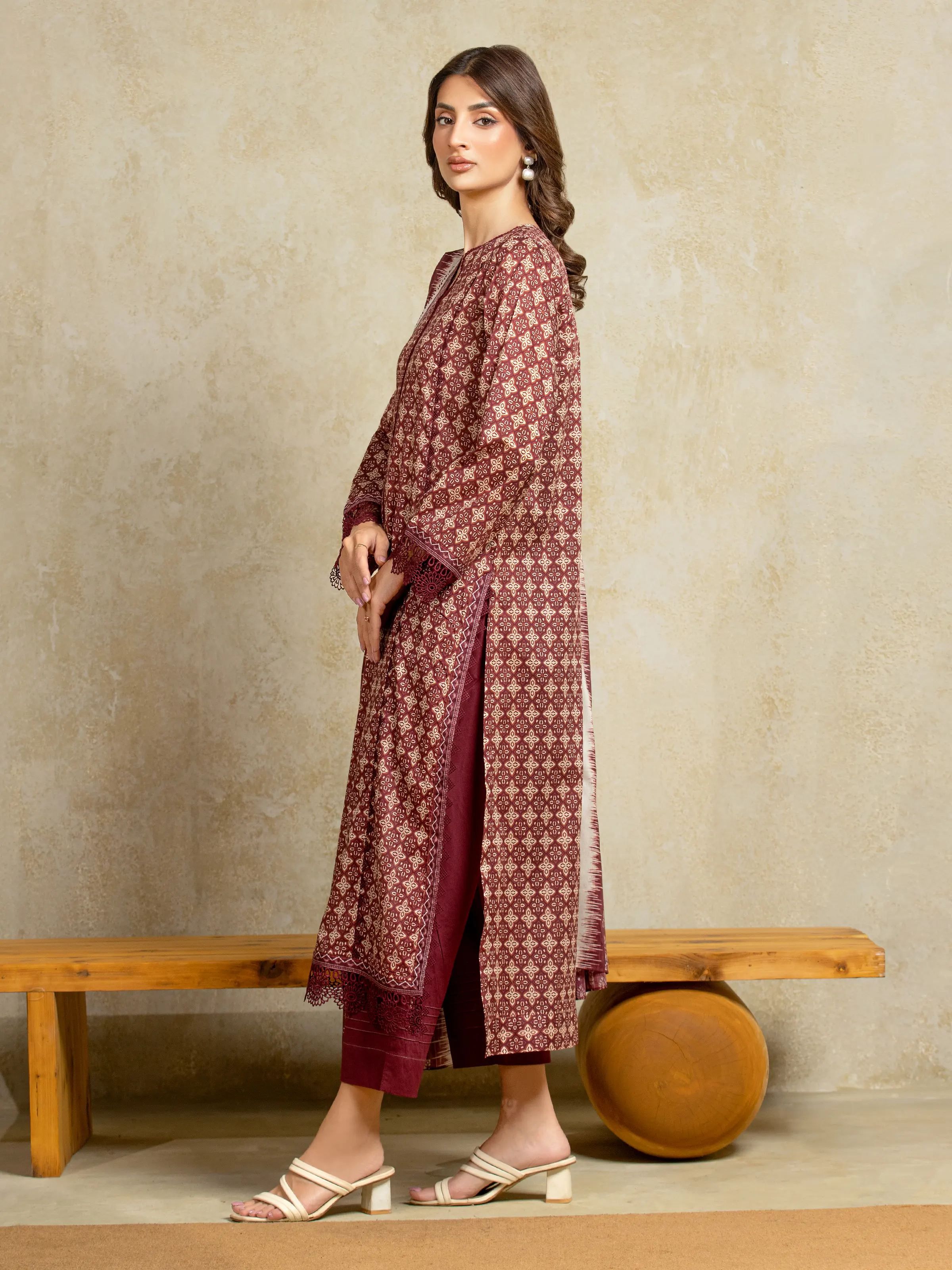 Printed Khaddar Shirt Trouser - EWU5A3-35970ST - Image 4