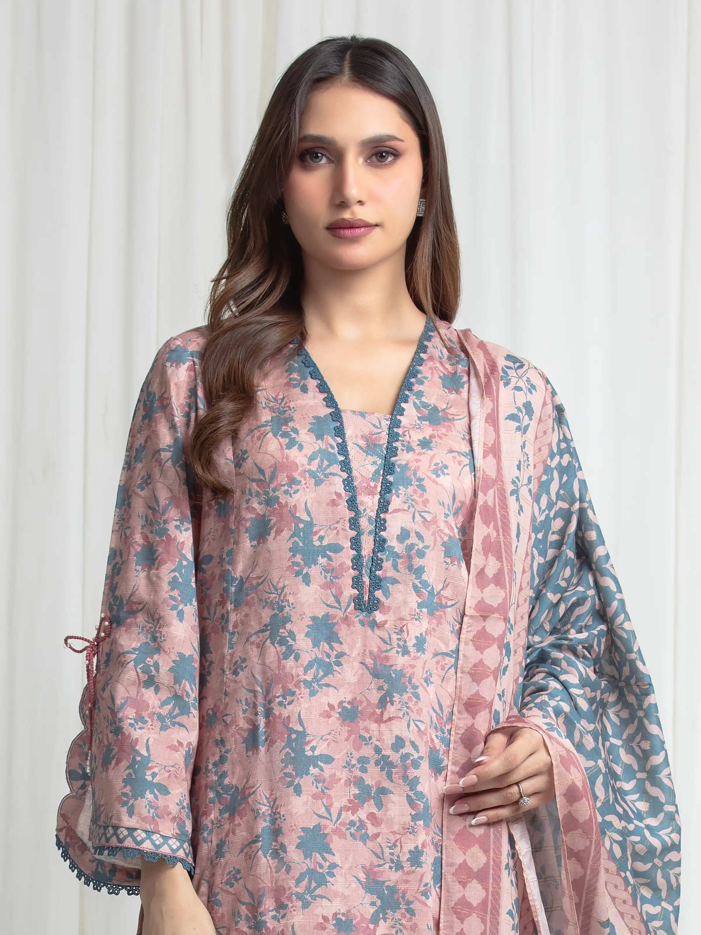 Printed Zari Lawn Suit - EWU6M6-101-3P - Image 2