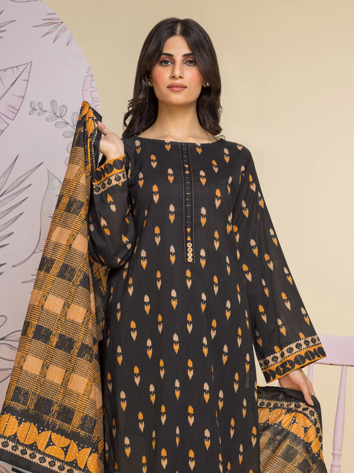 Printed Lawn Shirt - EWU24A1-26233S - Image 3