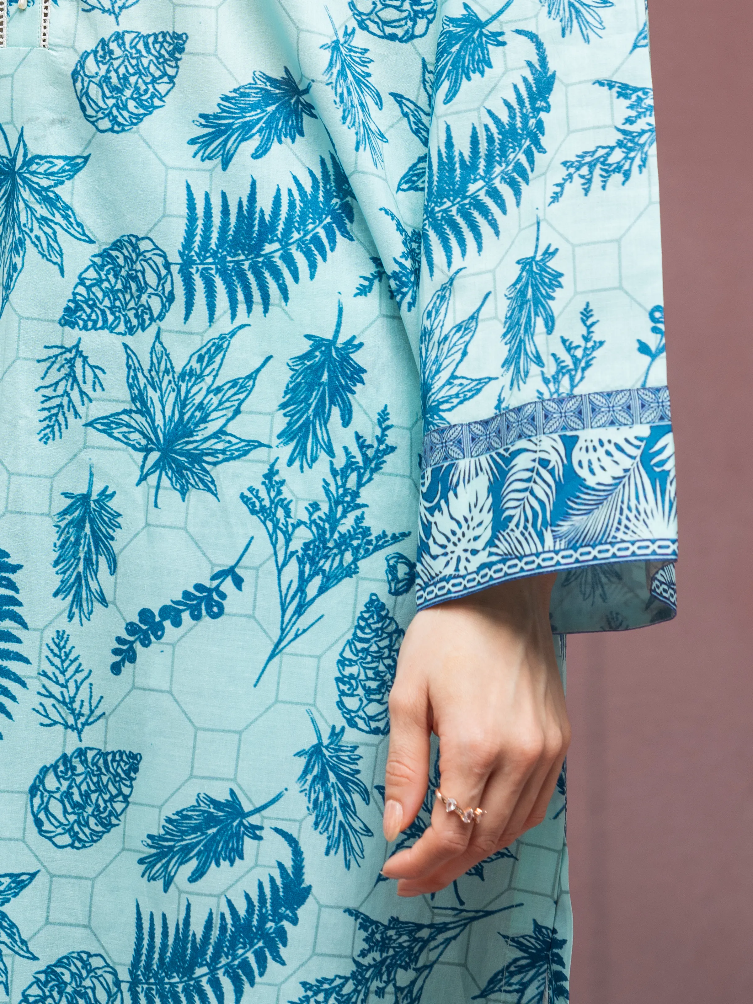 Printed Lawn Suit - EWU5A1-35082-3P - Image 5