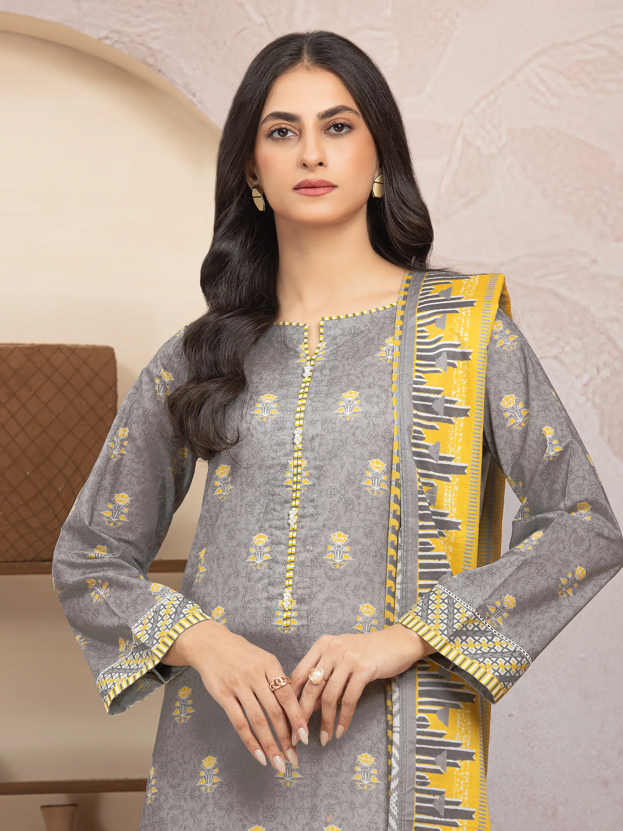 Printed Lawn Suit - EWU5A1-35206-3P - Image 3