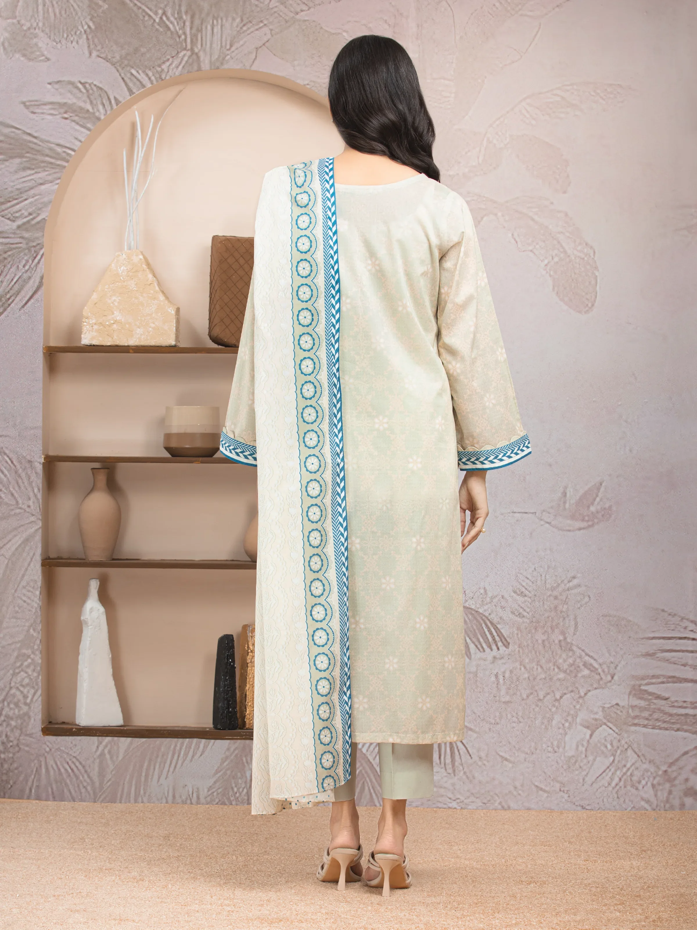 Printed Lawn Suit - EWU5A1-35208-3P - Image 2